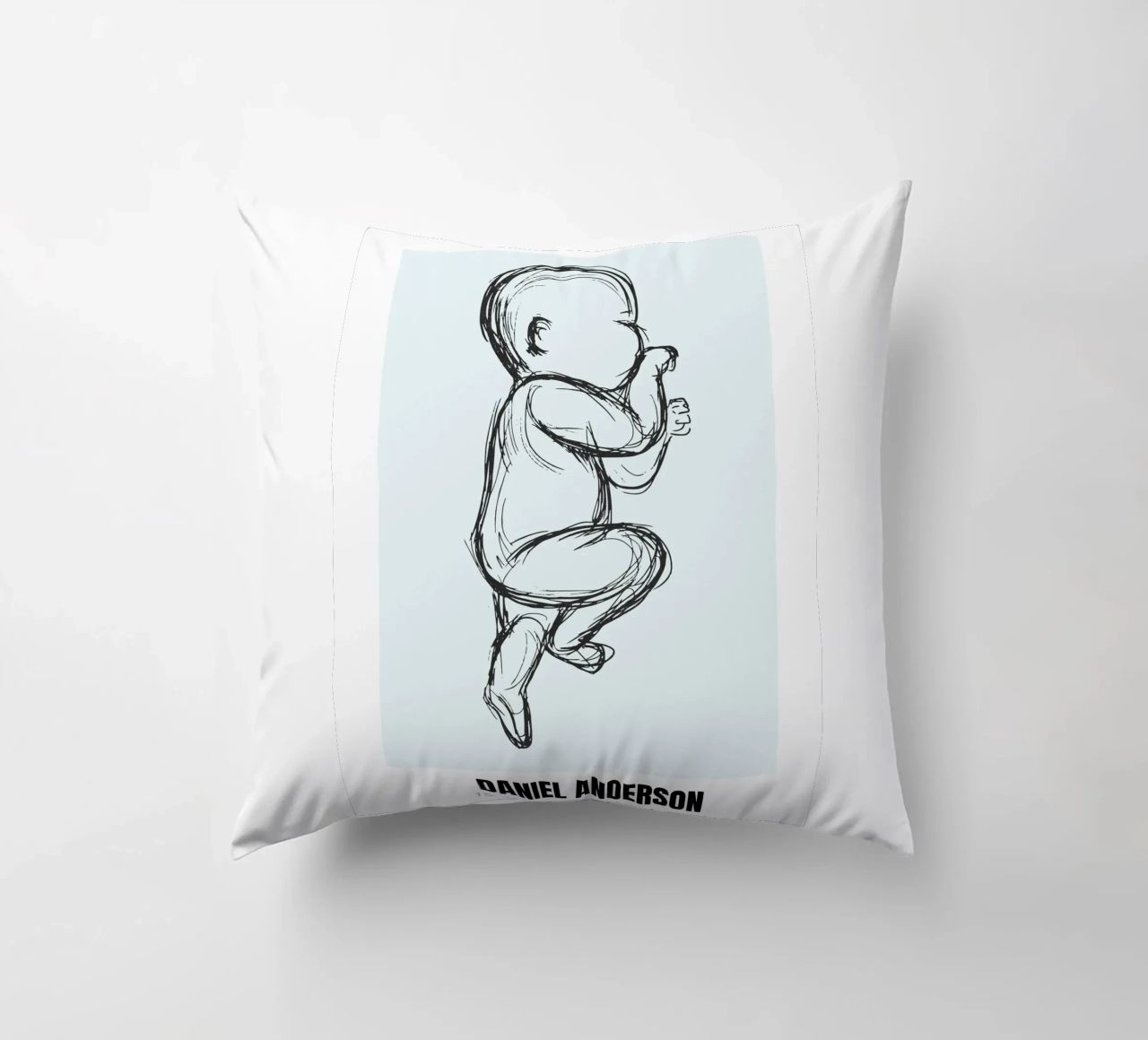 Dessin de bébé avec dates - unique & personnel coussin de FRAMELY