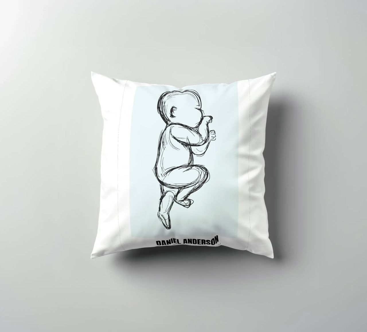 Dessin de bébé avec dates - unique & personnel coussin de FRAMELY