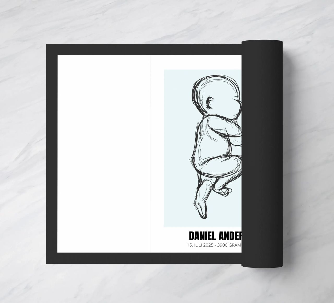 Dessin de bébé avec dates - unique & personnel paillasson de FRAMELY