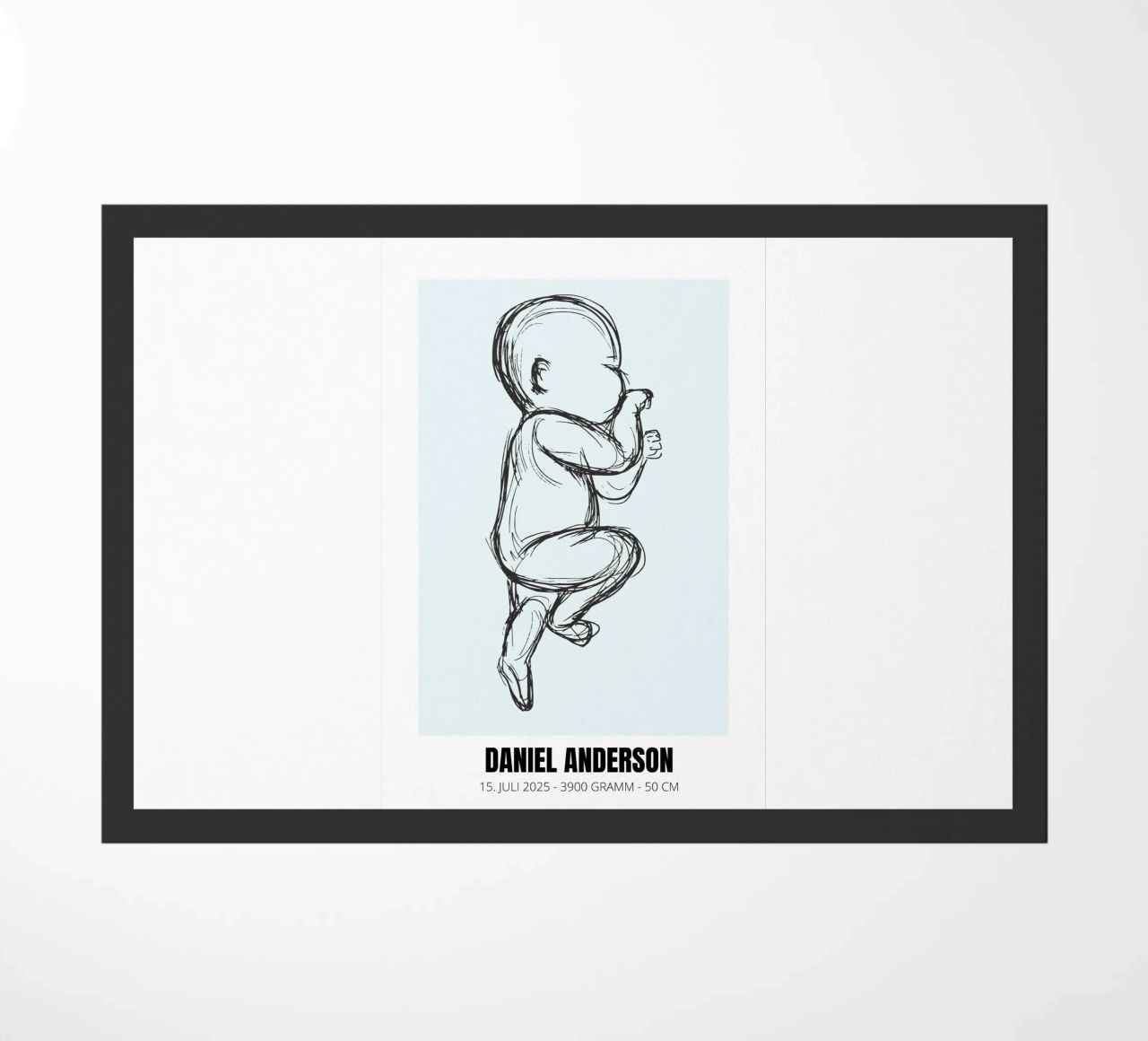 Dessin de bébé avec dates - unique & personnel paillasson de FRAMELY