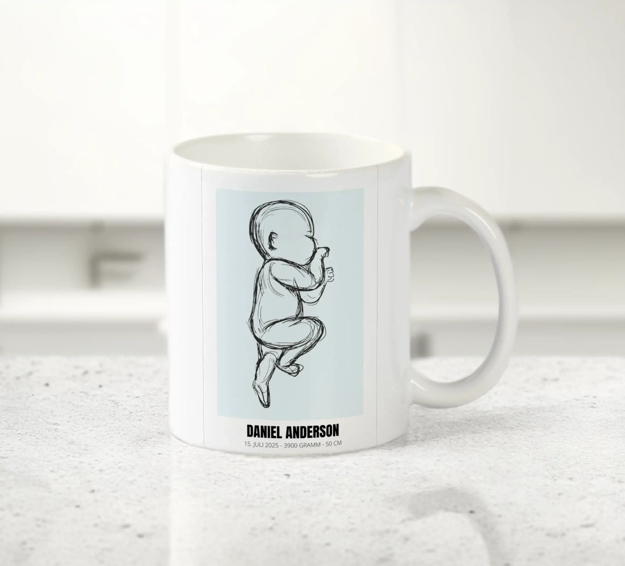 Dessin de bébé avec dates - unique & personnel mug en céramique de FRAMELY