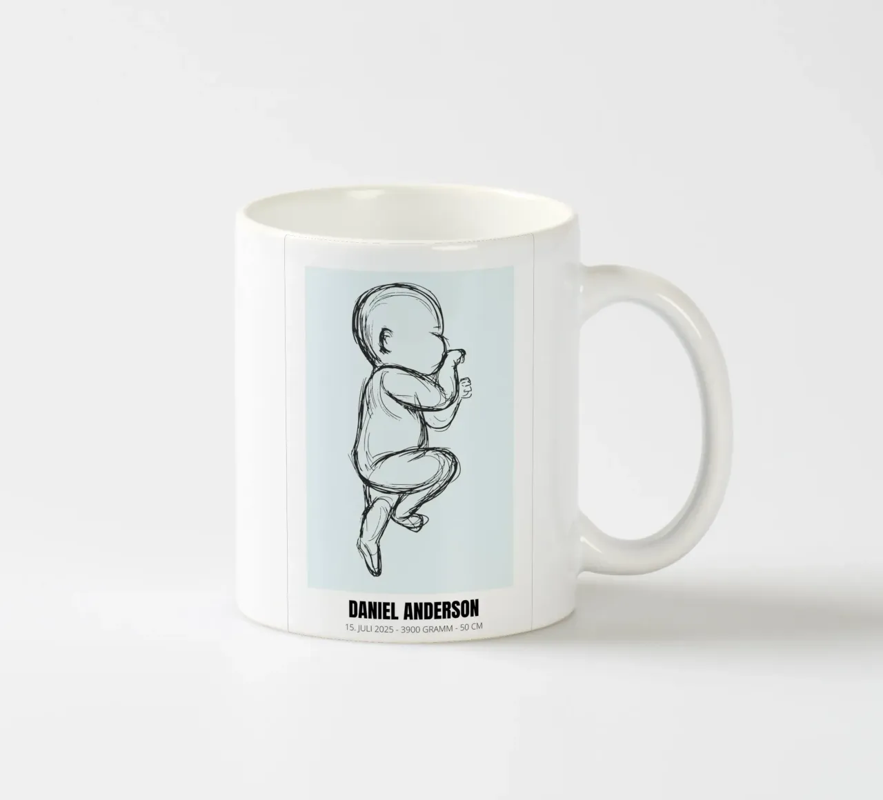 Disegno del bambino con date - unico e personale tazza in ceramica da FRAMELY