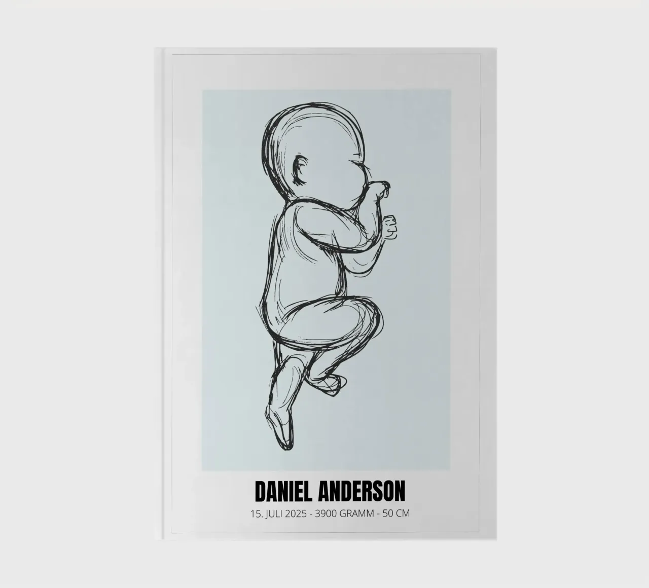 Dibujo de bebé con fechas - único y personal cuaderno de FRAMELY