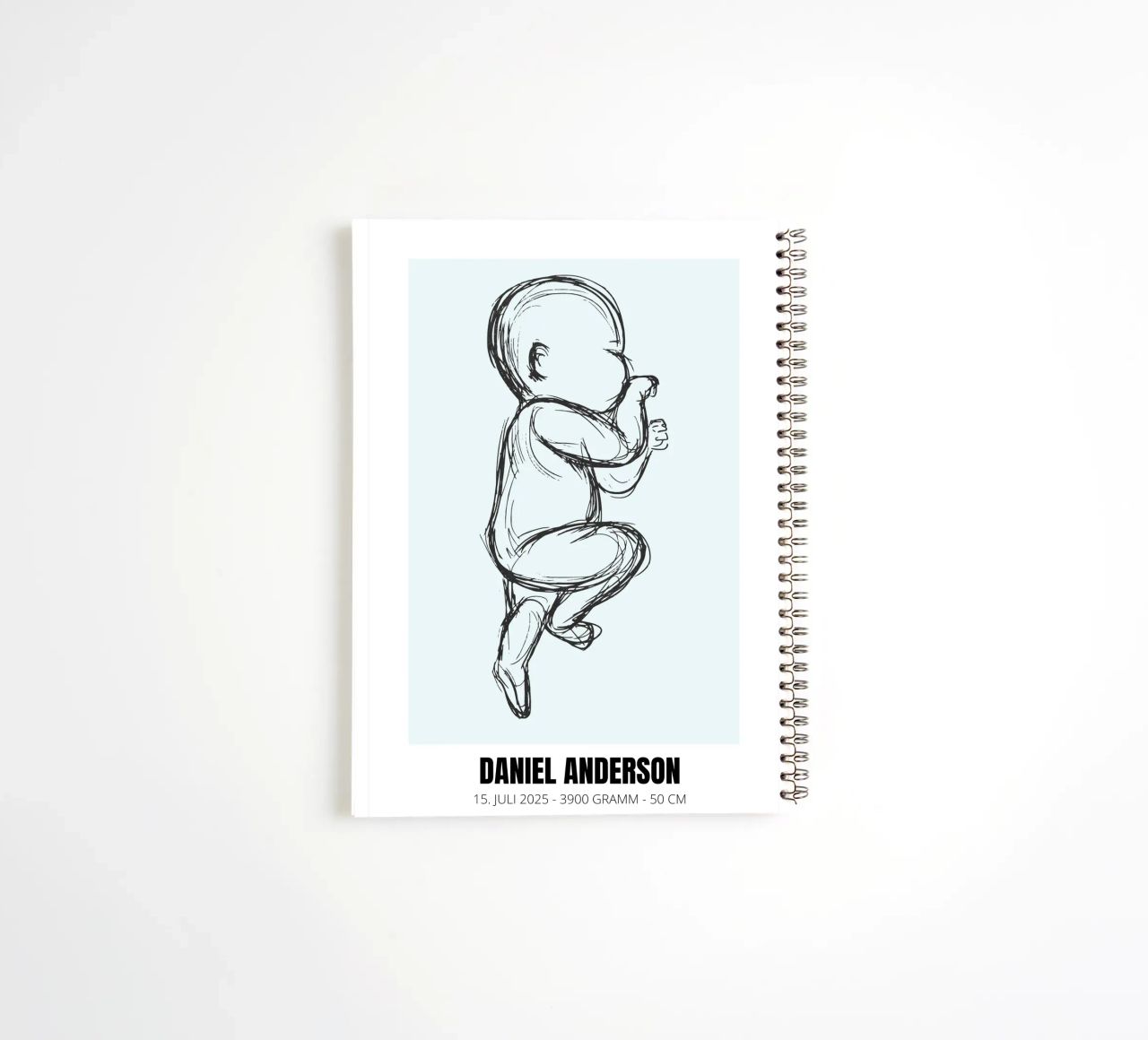 Dessin de bébé avec dates - unique & personnel carnet à spirale de FRAMELY