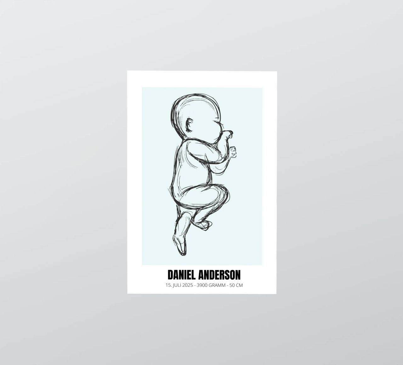 Dessin de bébé avec dates - unique & personnel autocollant de FRAMELY