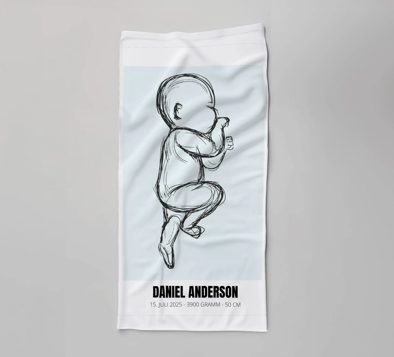 Dessin de bébé avec dates - unique & personnel serviette de bain de FRAMELY
