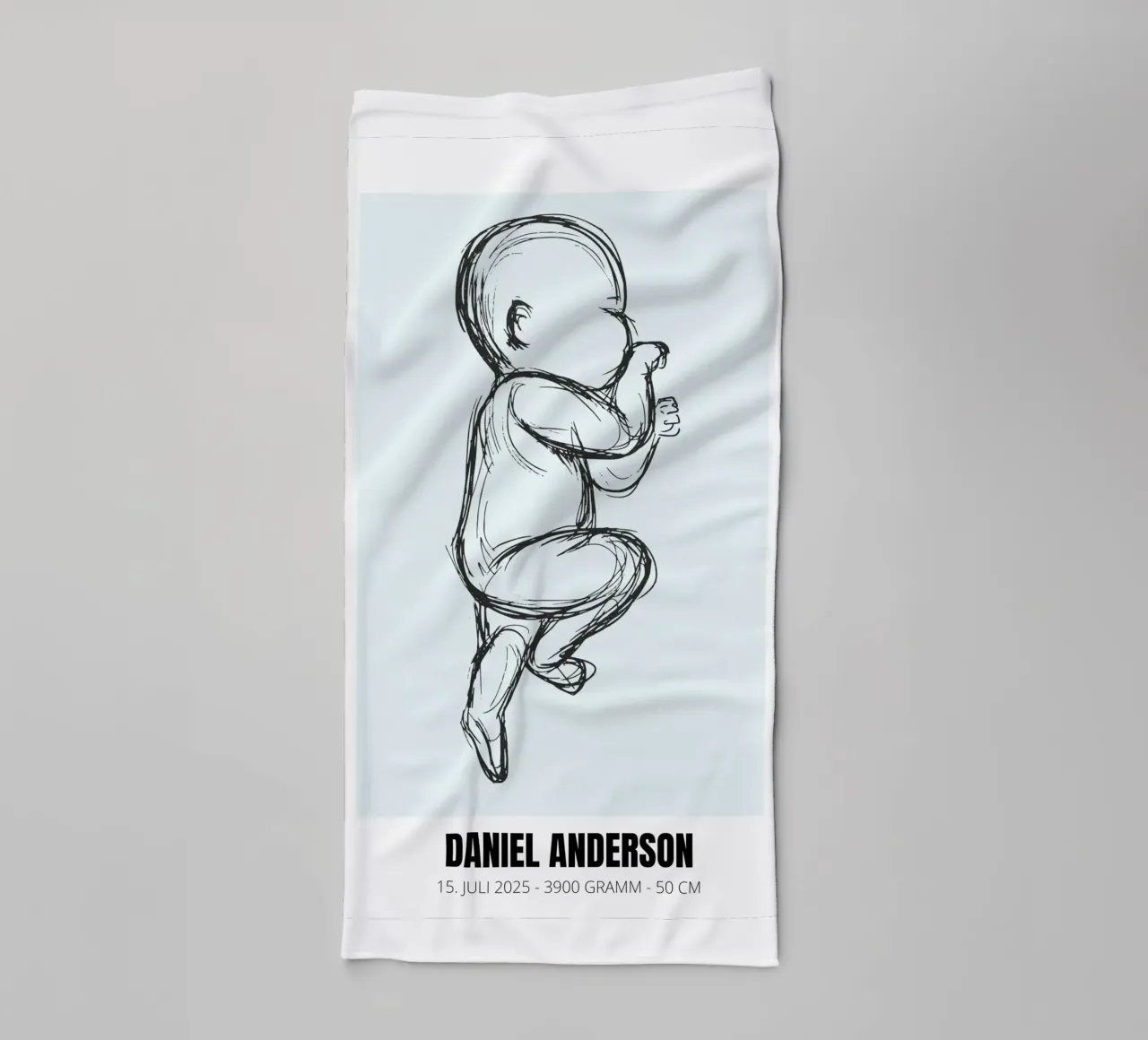 Dessin de bébé avec dates - unique & personnel serviette de bain de FRAMELY
