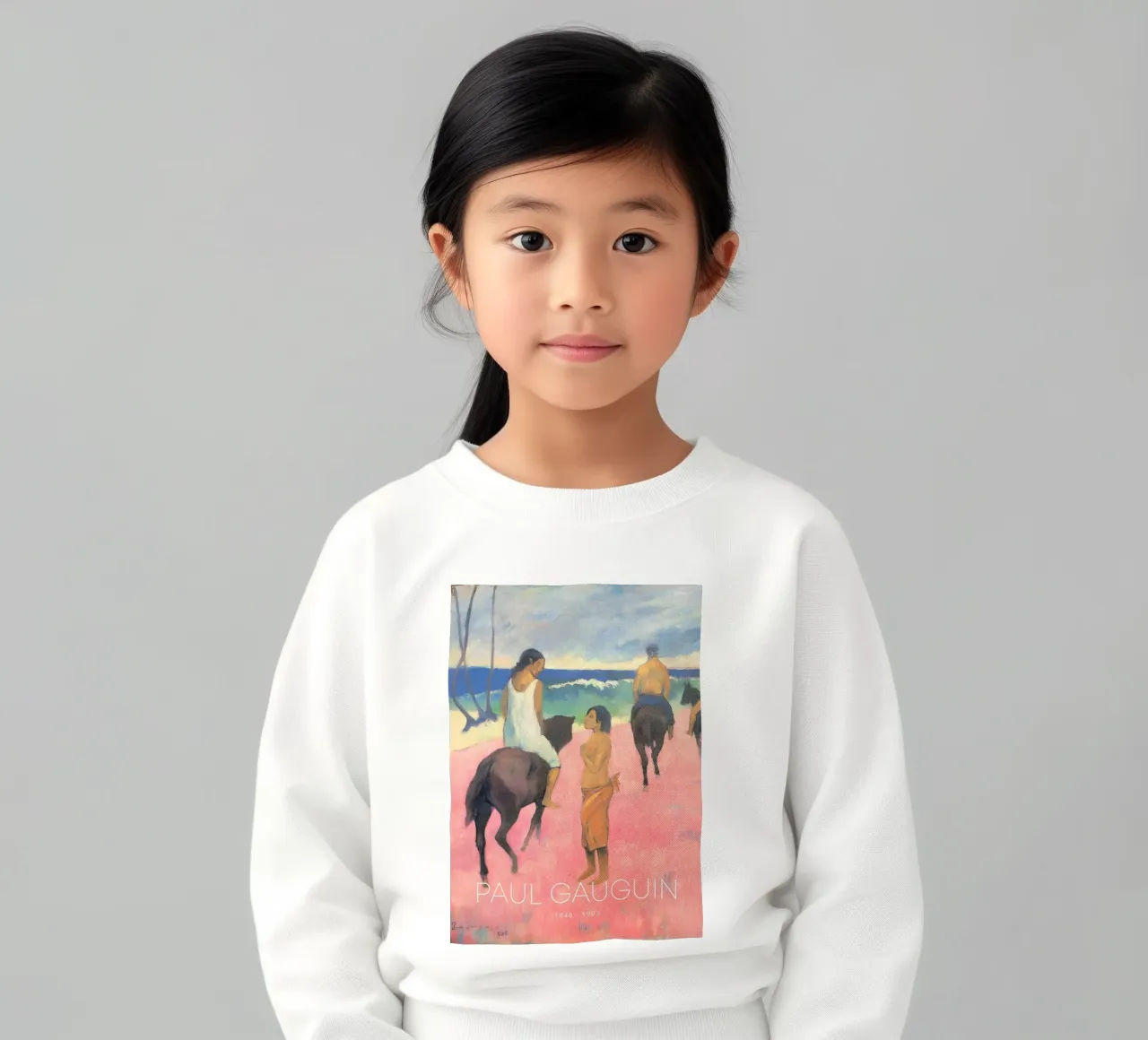 Gauguin cavalieri sulla spiaggia II Stampa post-impressionista felpa bambino da NorwesClub