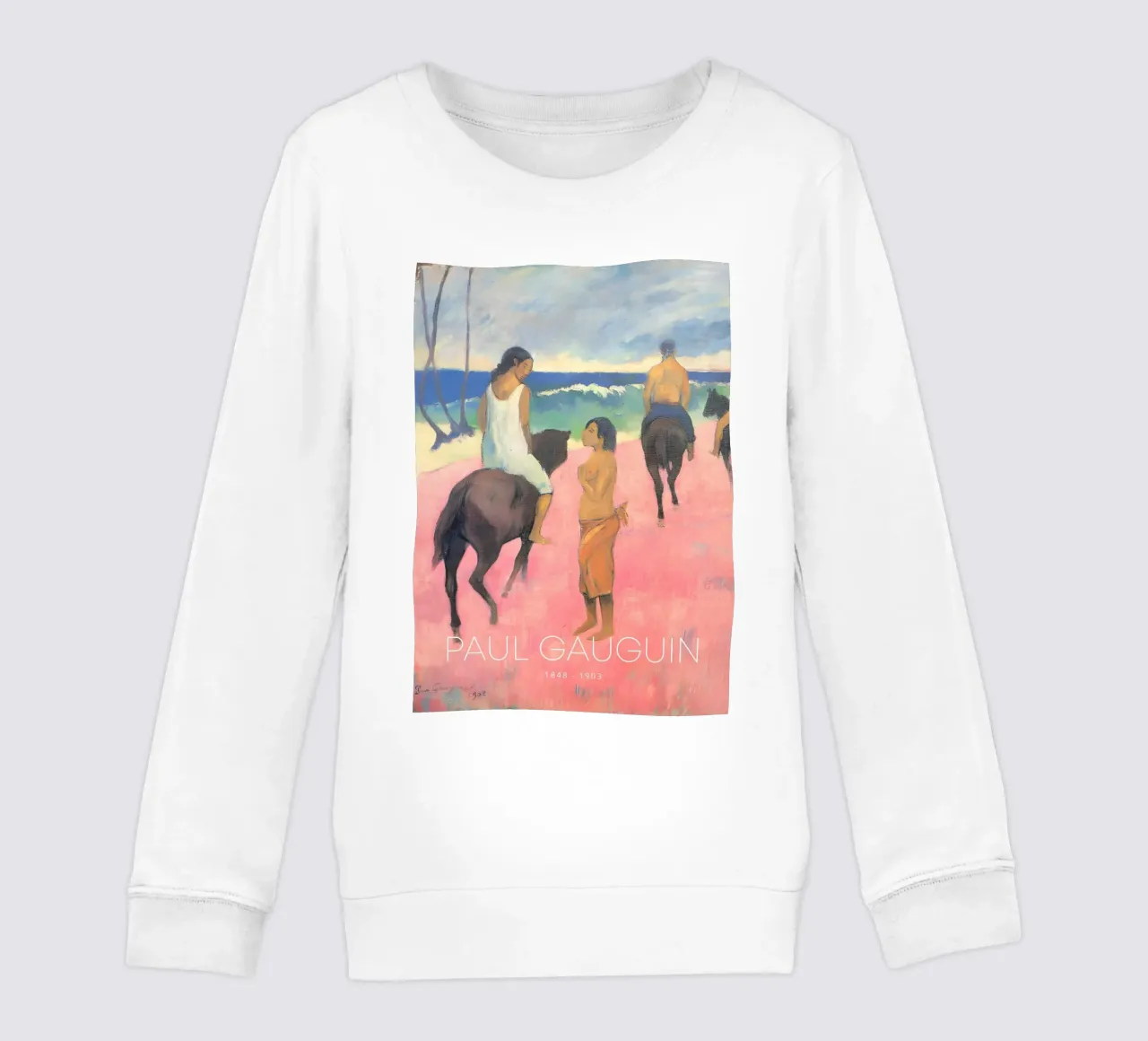 Gauguin cavalieri sulla spiaggia II Stampa post-impressionista felpa bambino da NorwesClub