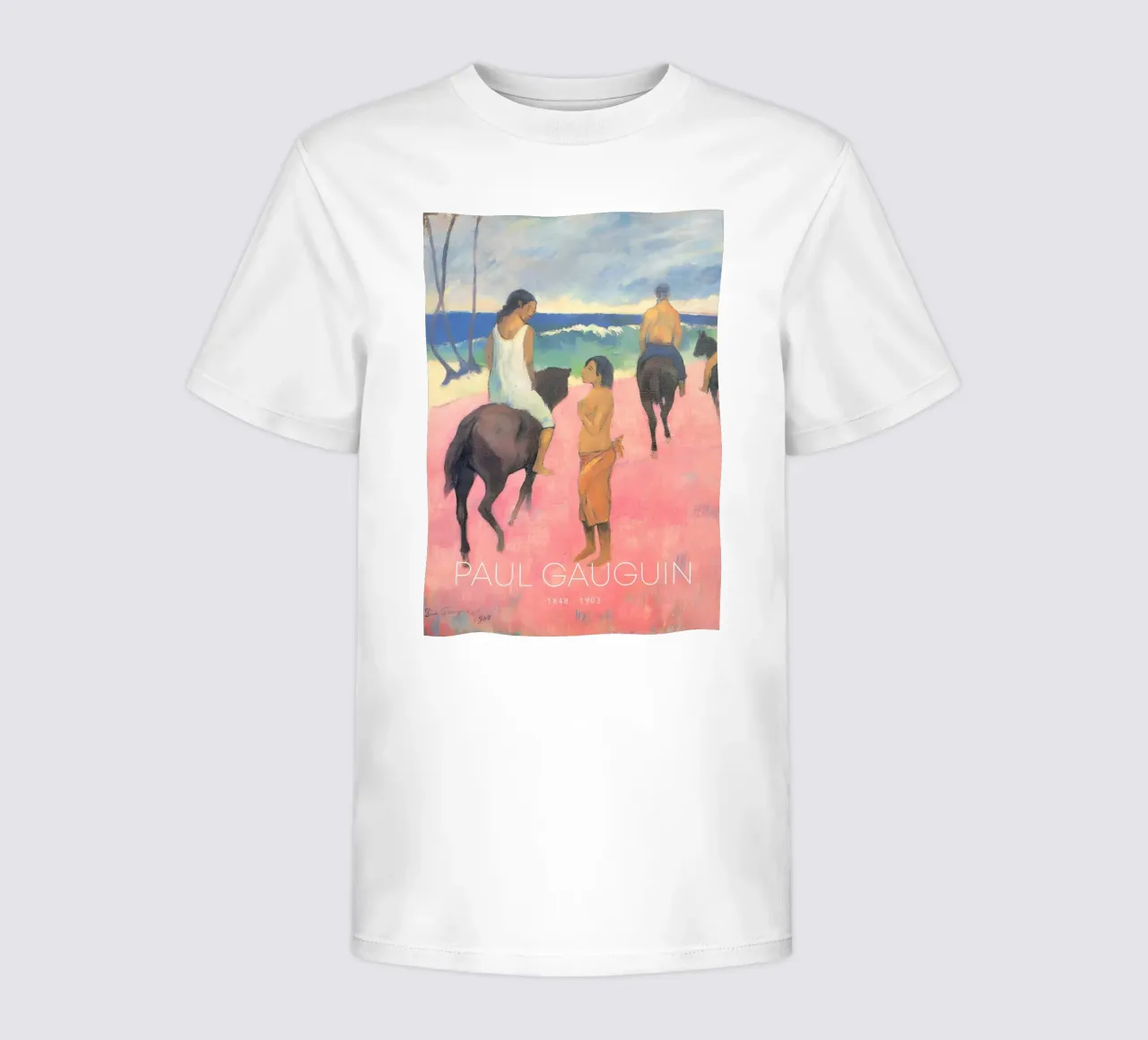 Gauguin cavalieri sulla spiaggia II Stampa post-impressionista t-shirt bambini da NorwesClub