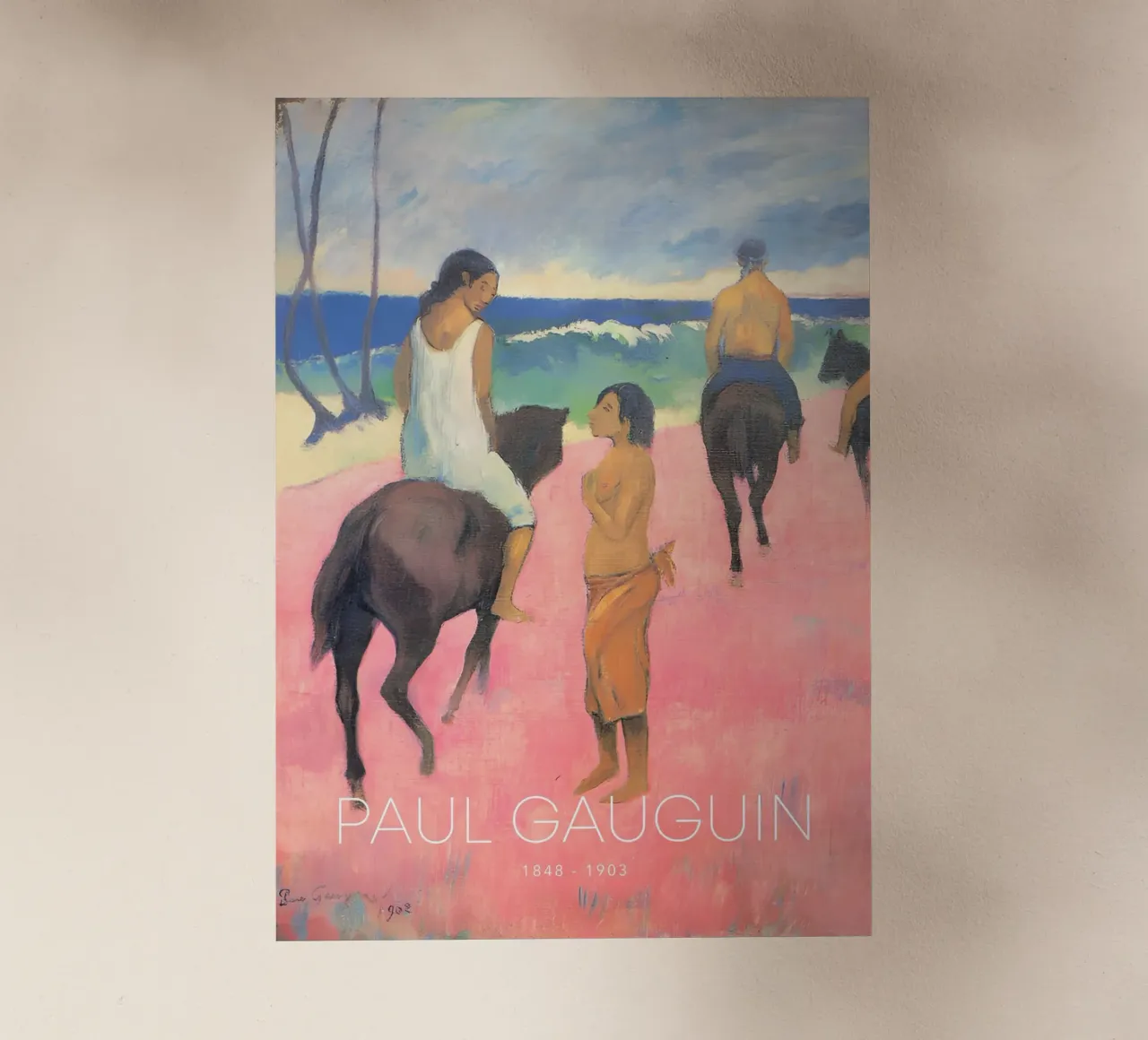 Gauguin cavalieri sulla spiaggia II Stampa post-impressionista pellicola backlit da NorwesClub