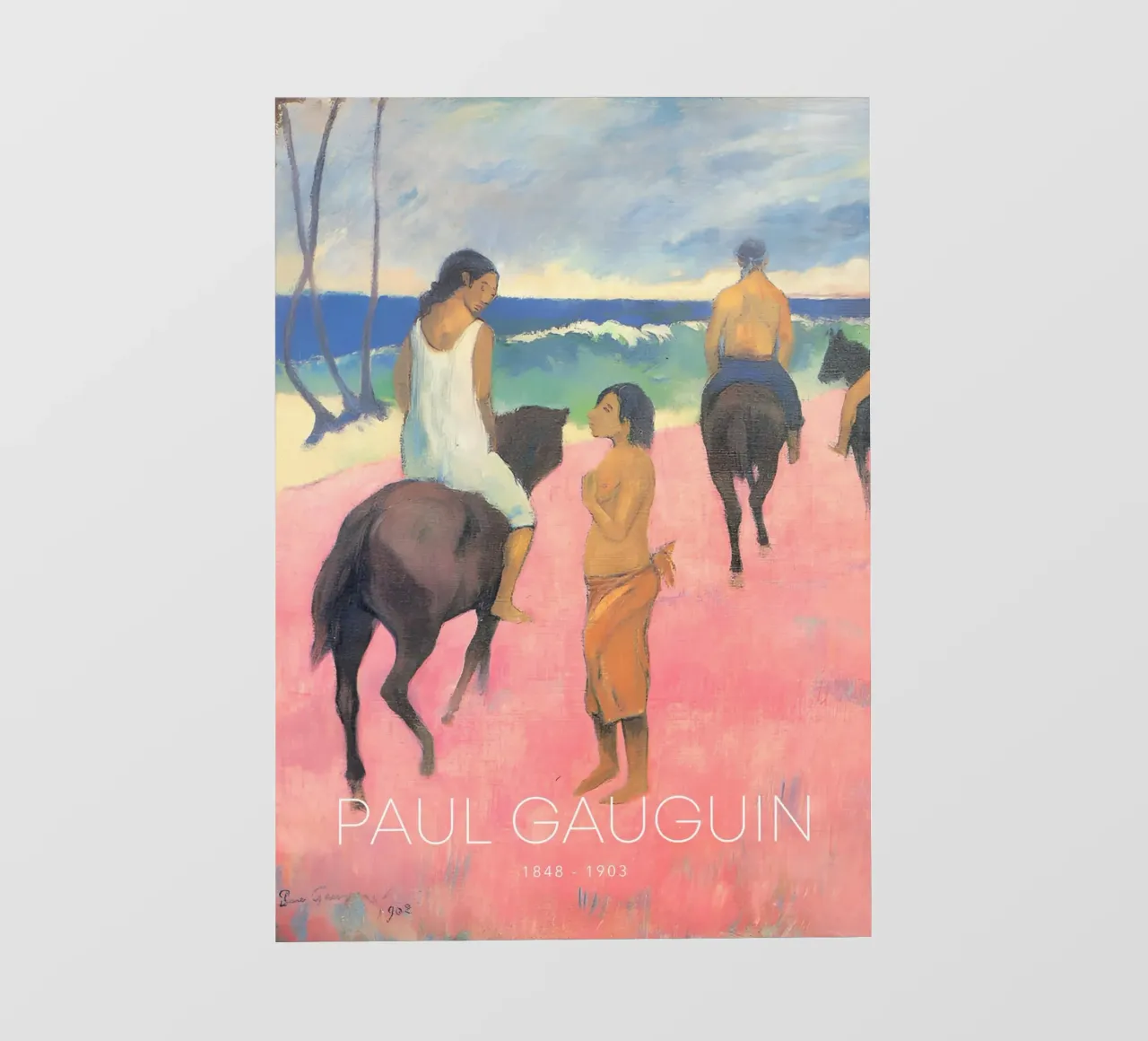 Gauguin cavalieri sulla spiaggia II Stampa post-impressionista pellicola backlit da NorwesClub