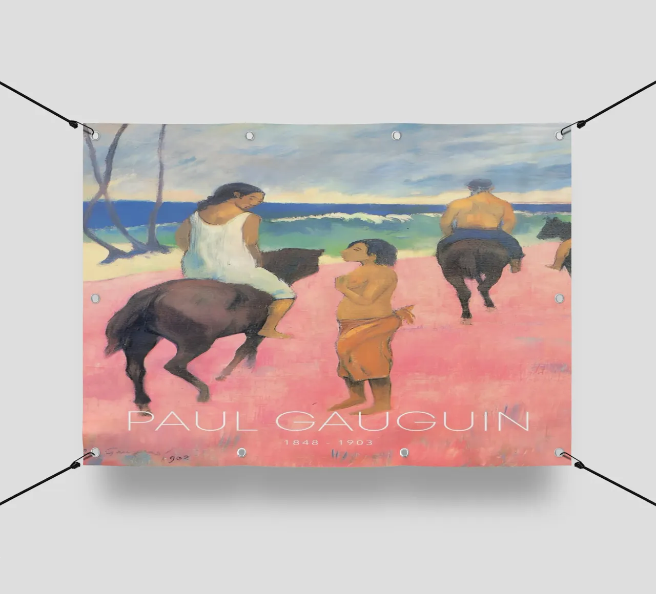 Gauguin cavalieri sulla spiaggia II Stampa post-impressionista telo in pvc da NorwesClub