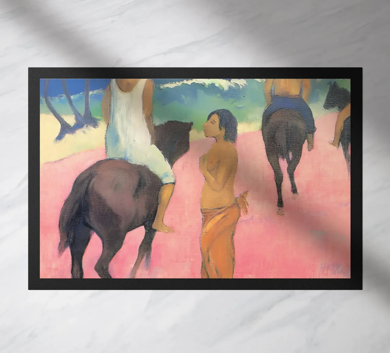 Gauguin cavalieri sulla spiaggia II Stampa post-impressionista zerbino da NorwesClub