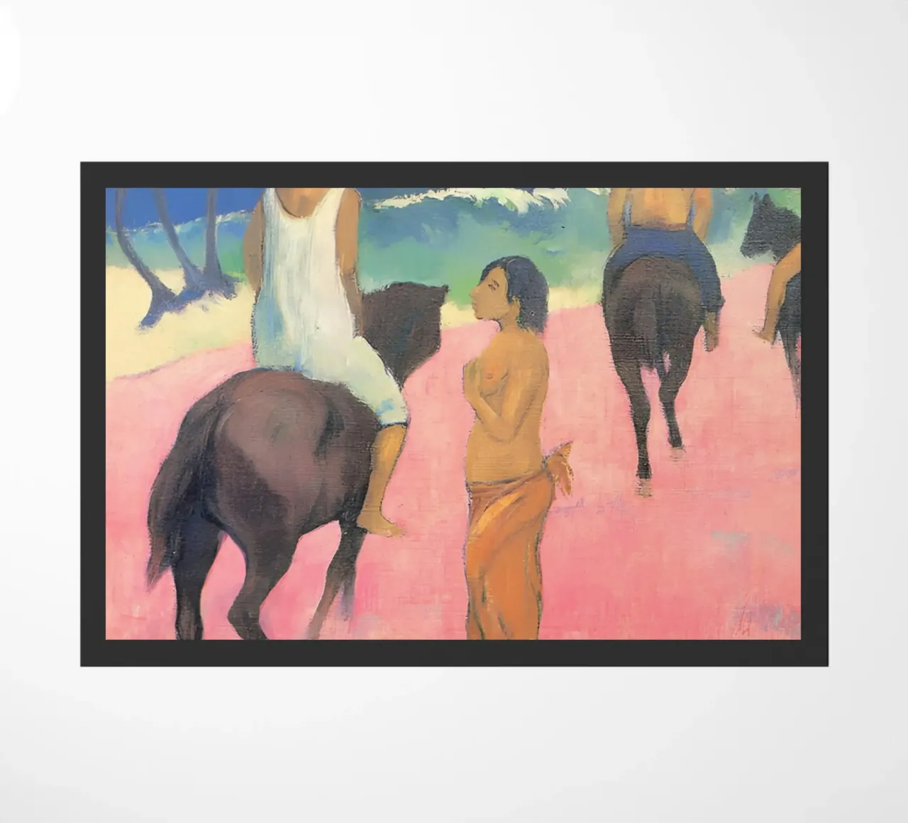 Gauguin cavalieri sulla spiaggia II Stampa post-impressionista zerbino da NorwesClub