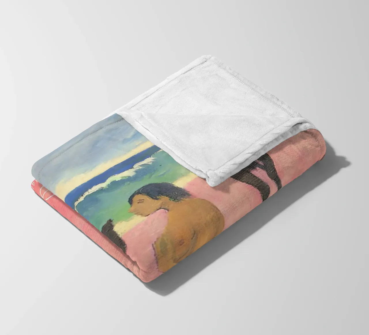 Gauguin cavalieri sulla spiaggia II Stampa post-impressionista coperta in pile da NorwesClub