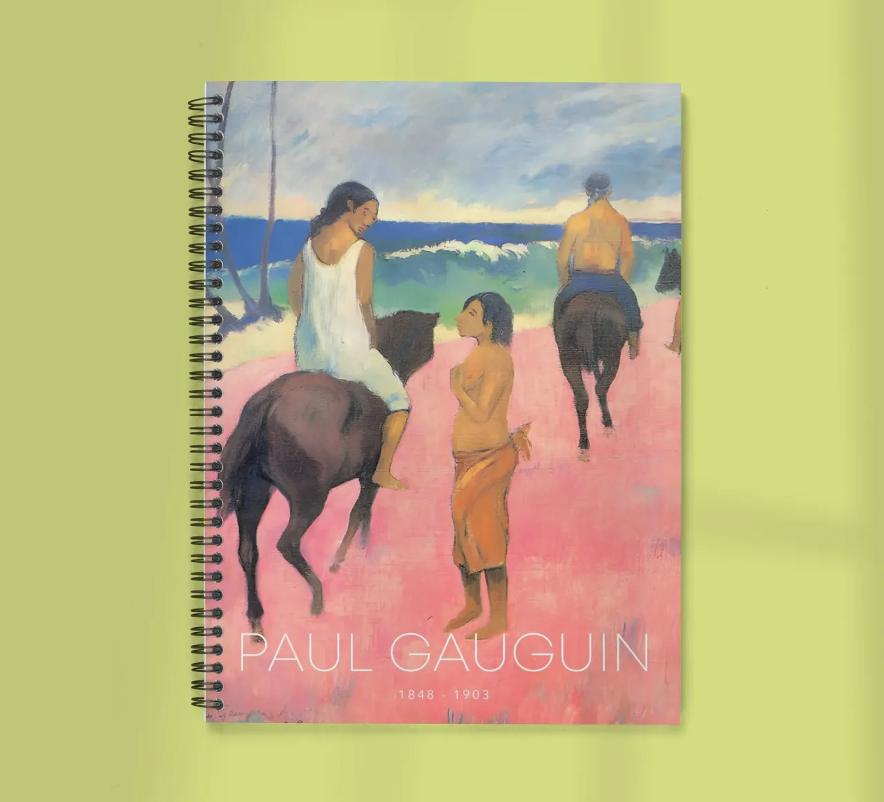 Gauguin Riders on Beach II Post-Impressionist Print spiral notebook by NorwesClub
