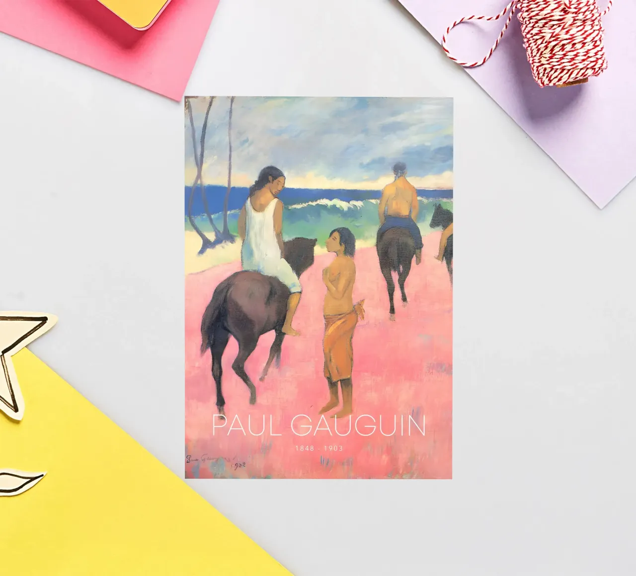 Gauguin Riders on Beach II Post-Impressionist Print sticker by NorwesClub