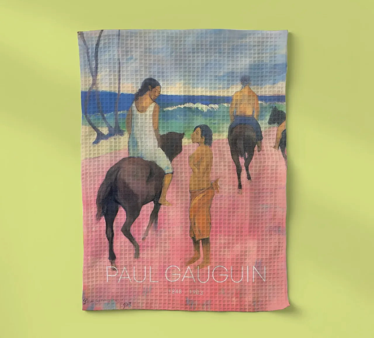 Gauguin cavalieri sulla spiaggia II Stampa post-impressionista canovaccio da cucina da NorwesClub