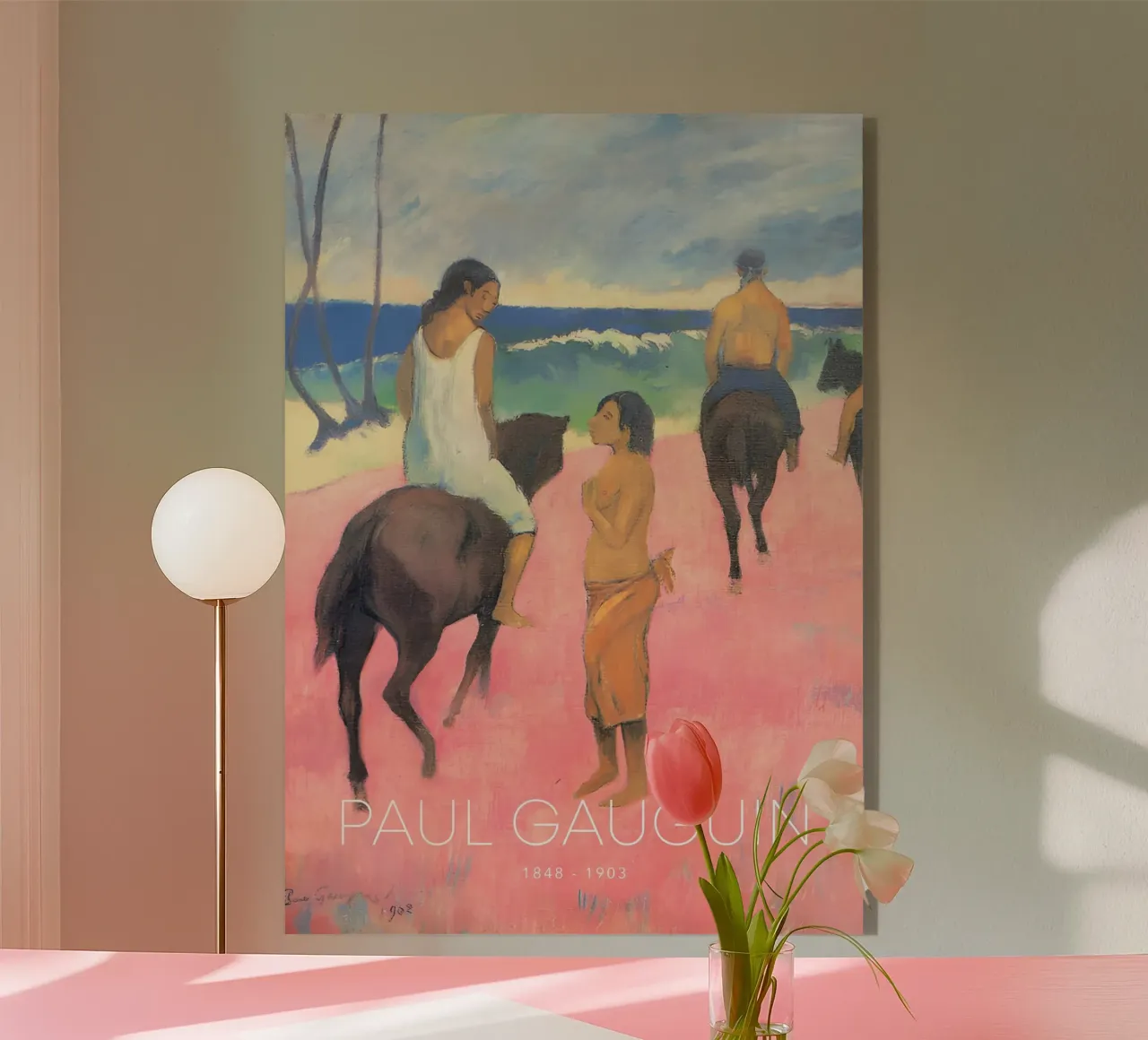 Gauguin cavalieri sulla spiaggia II Stampa post-impressionista plexiglass da NorwesClub