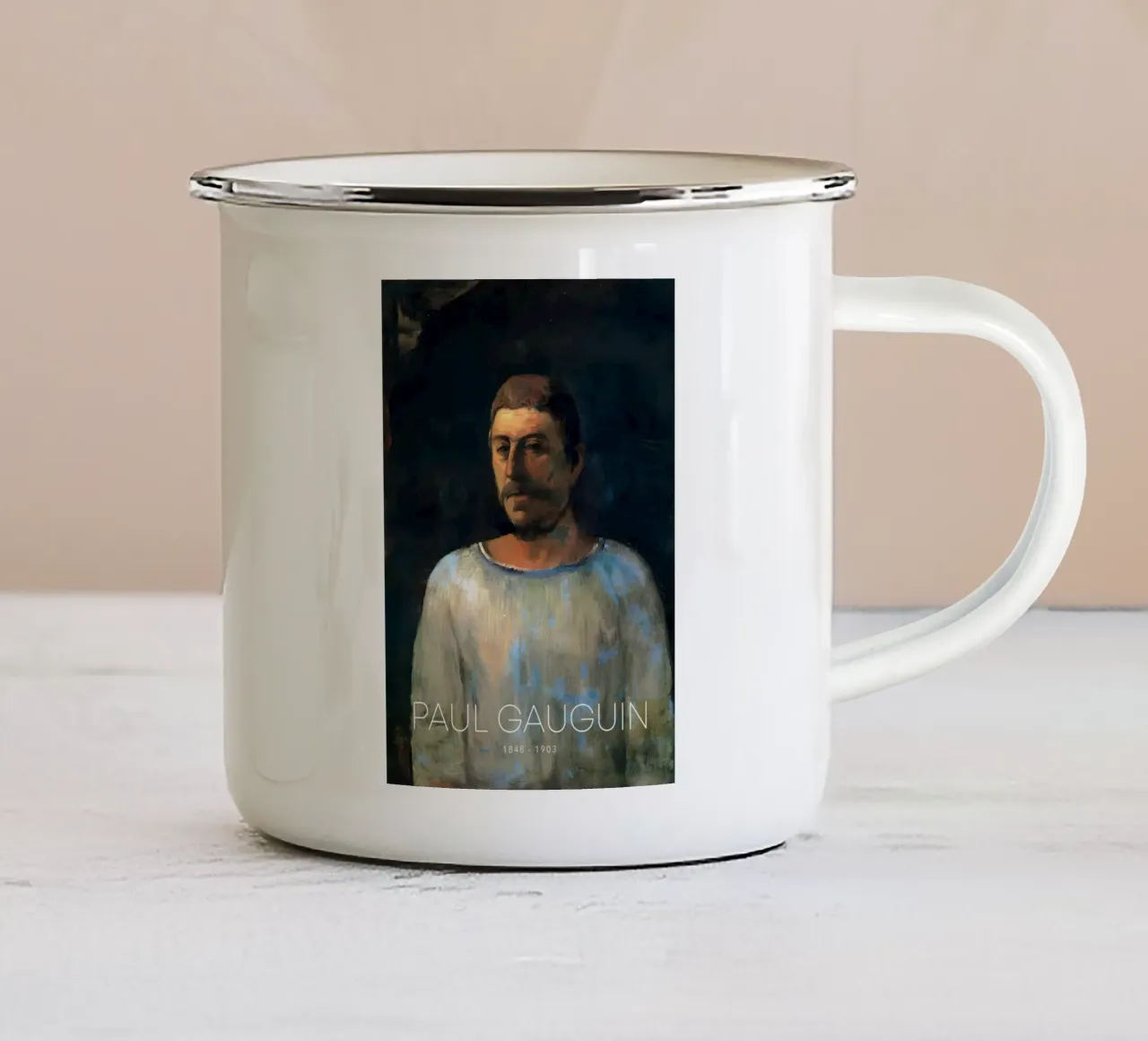 Autoportrait de Gauguin Impression d'art post-impressionniste mug en émail de NorwesClub