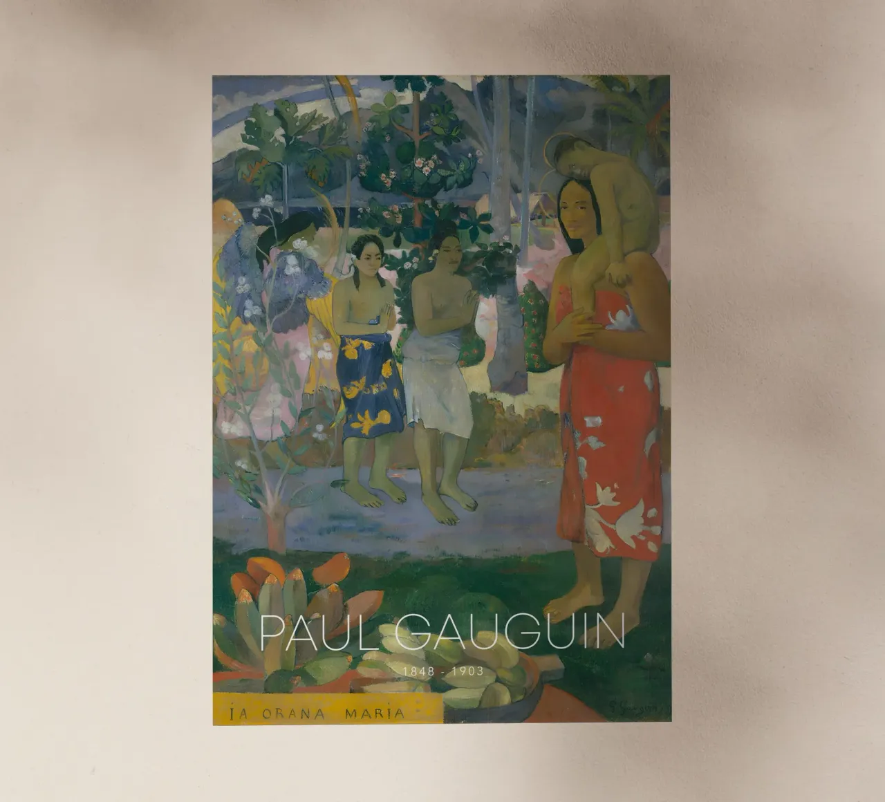 Gauguin Ia Orana Maria Post-Impressionist Art Print pellicola backlit da NorwesClub