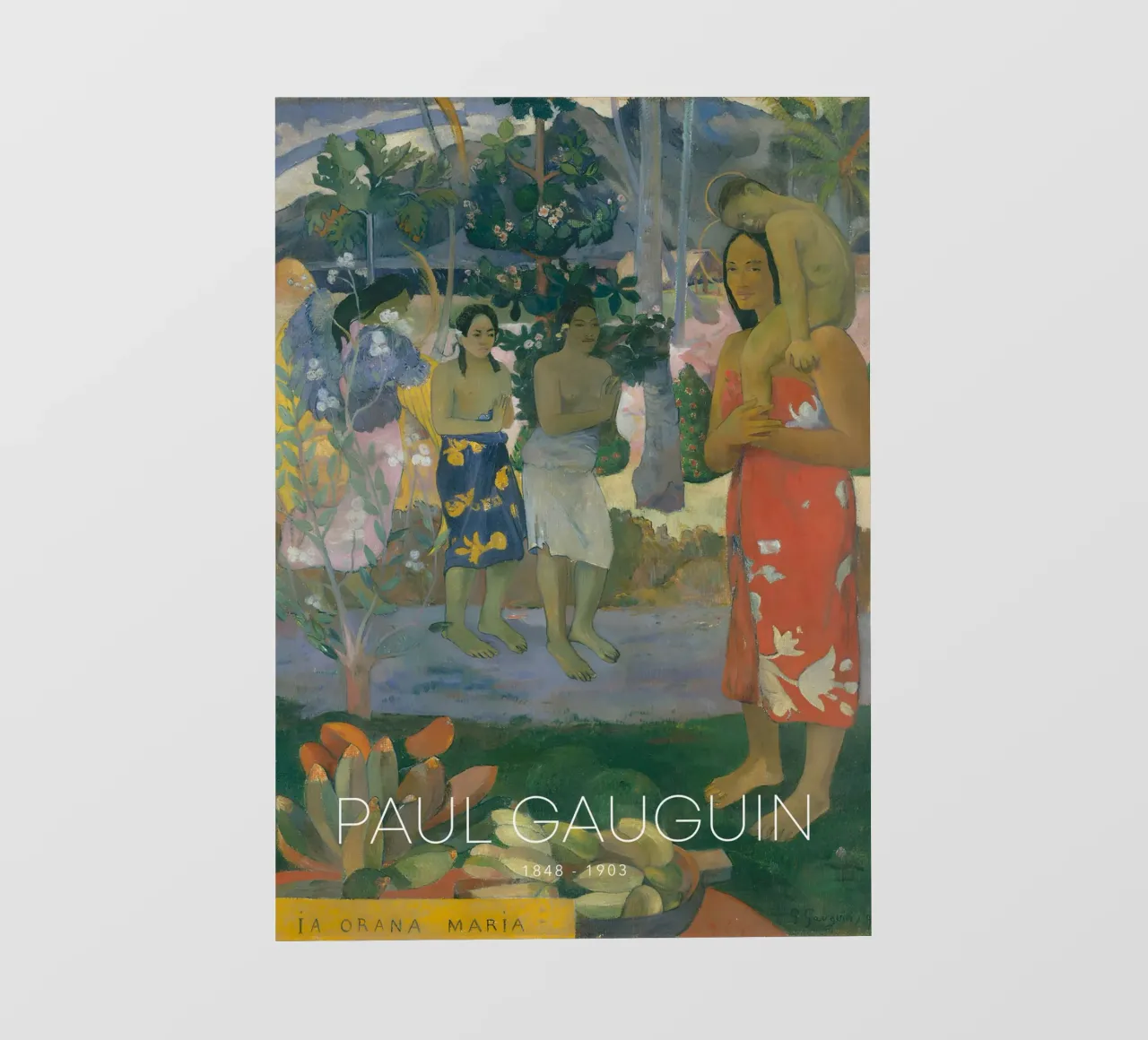 Gauguin Ia Orana Maria Post-Impressionist Art Print pellicola backlit da NorwesClub