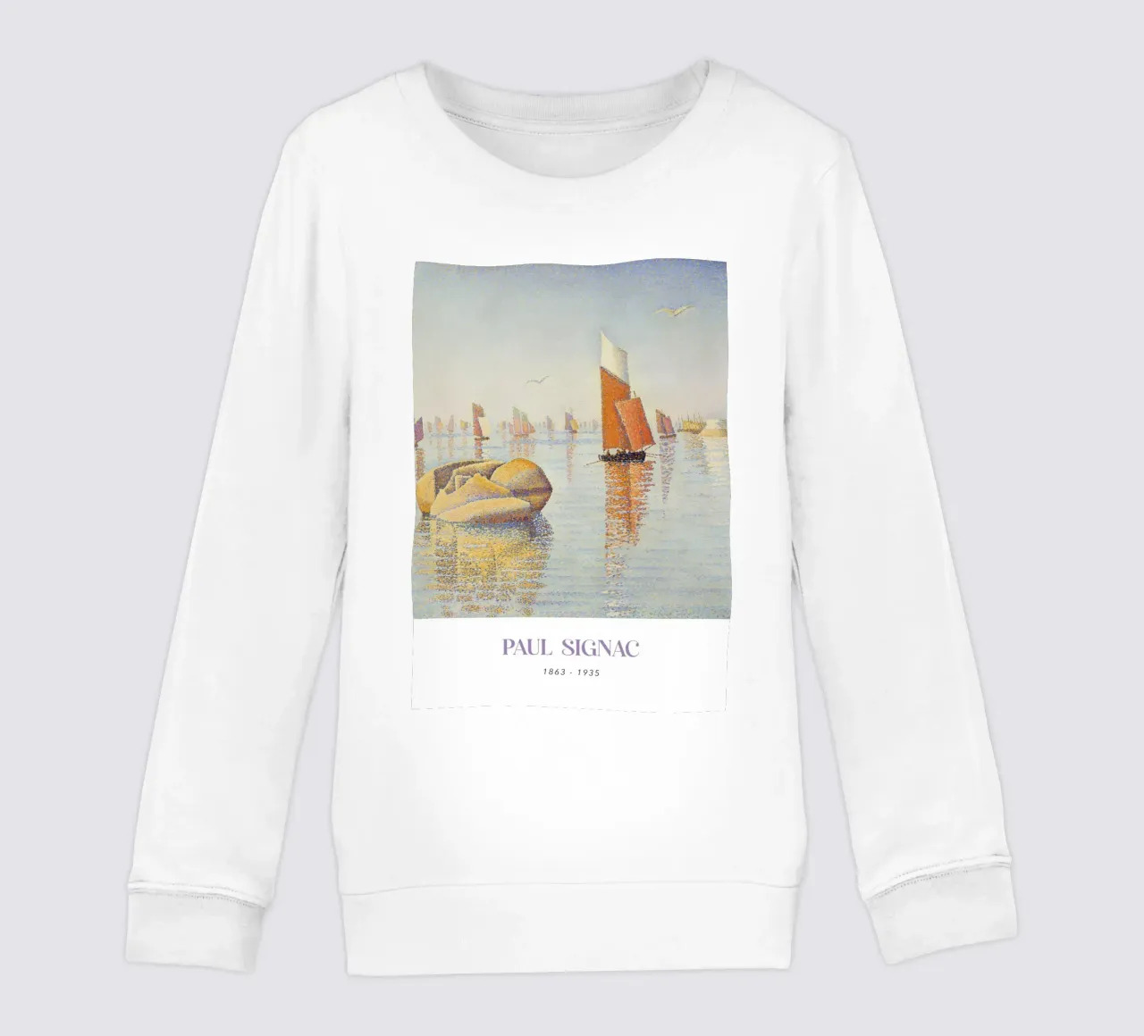 Stampa Signac Morning Calm Pointillist Sailboat felpa bambino da NorwesClub