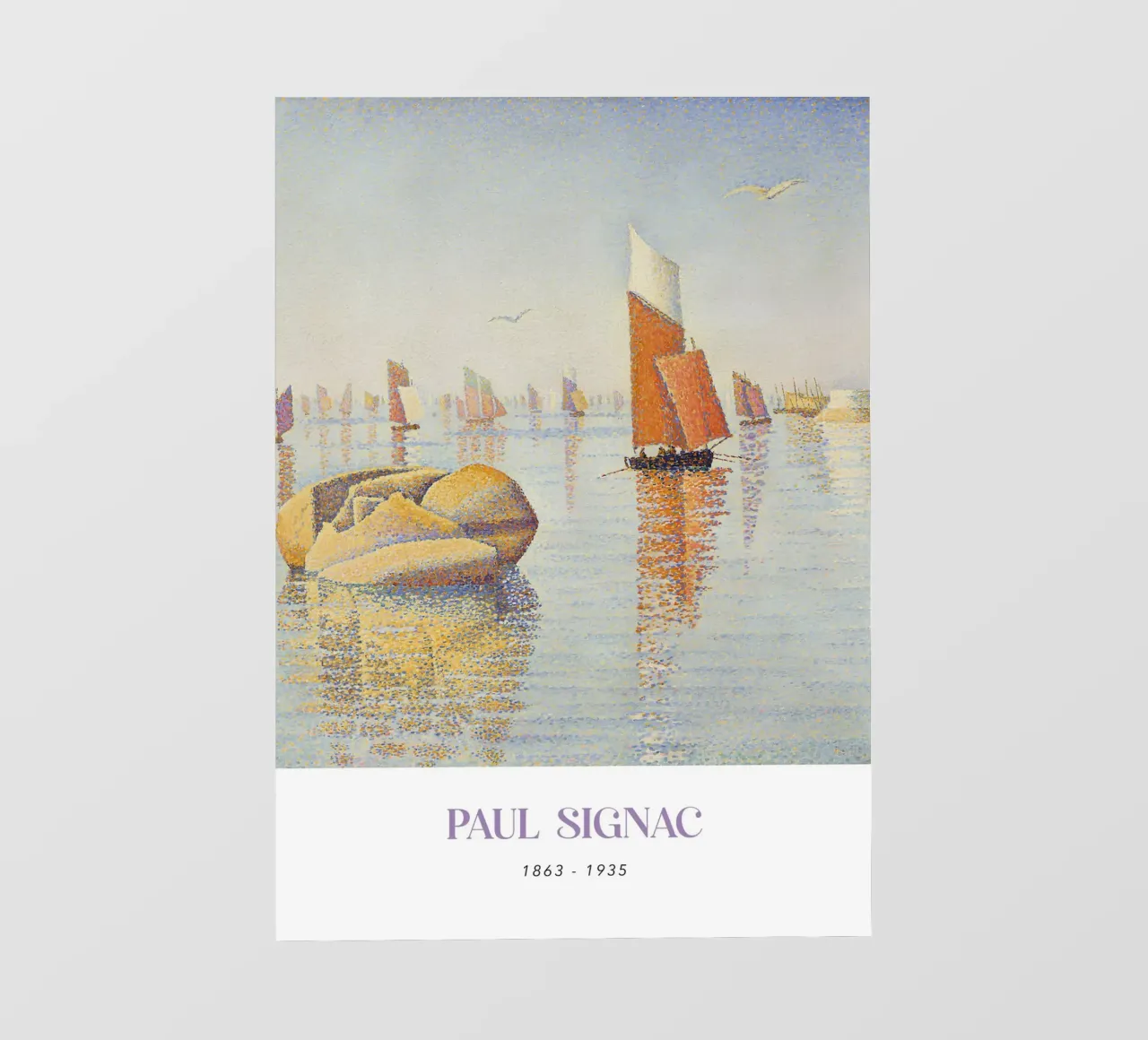 Stampa Signac Morning Calm Pointillist Sailboat pellicola backlit da NorwesClub