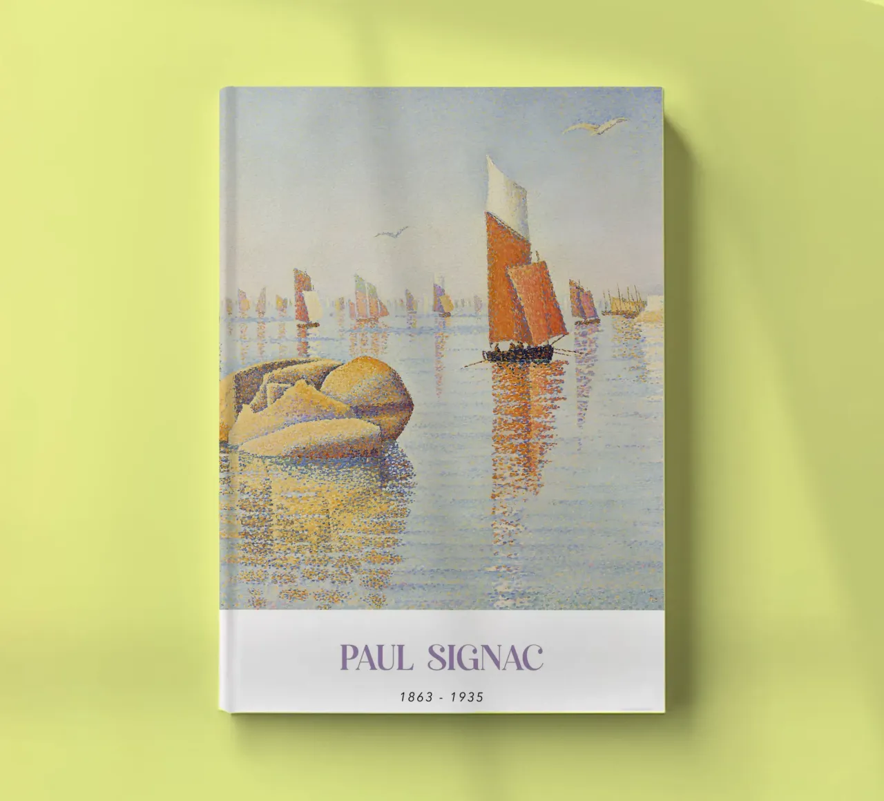 Signac Morning Calm Pointillist Sailboat Print notebook by NorwesClub