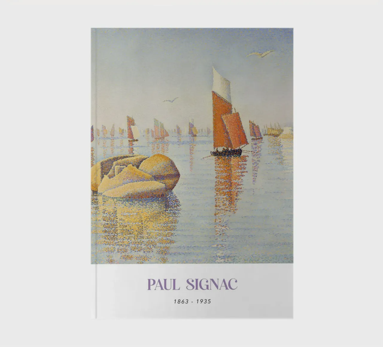 Signac Morning Calm Pointillist Sailboat Print notebook by NorwesClub