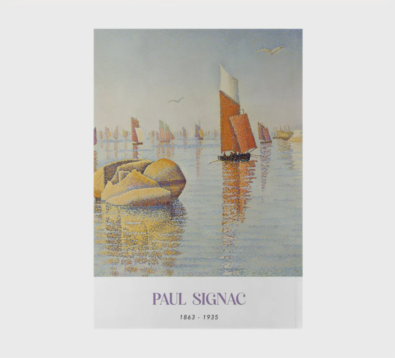 Signac Morning Calm Pointillist Sailboat Print notebook by NorwesClub