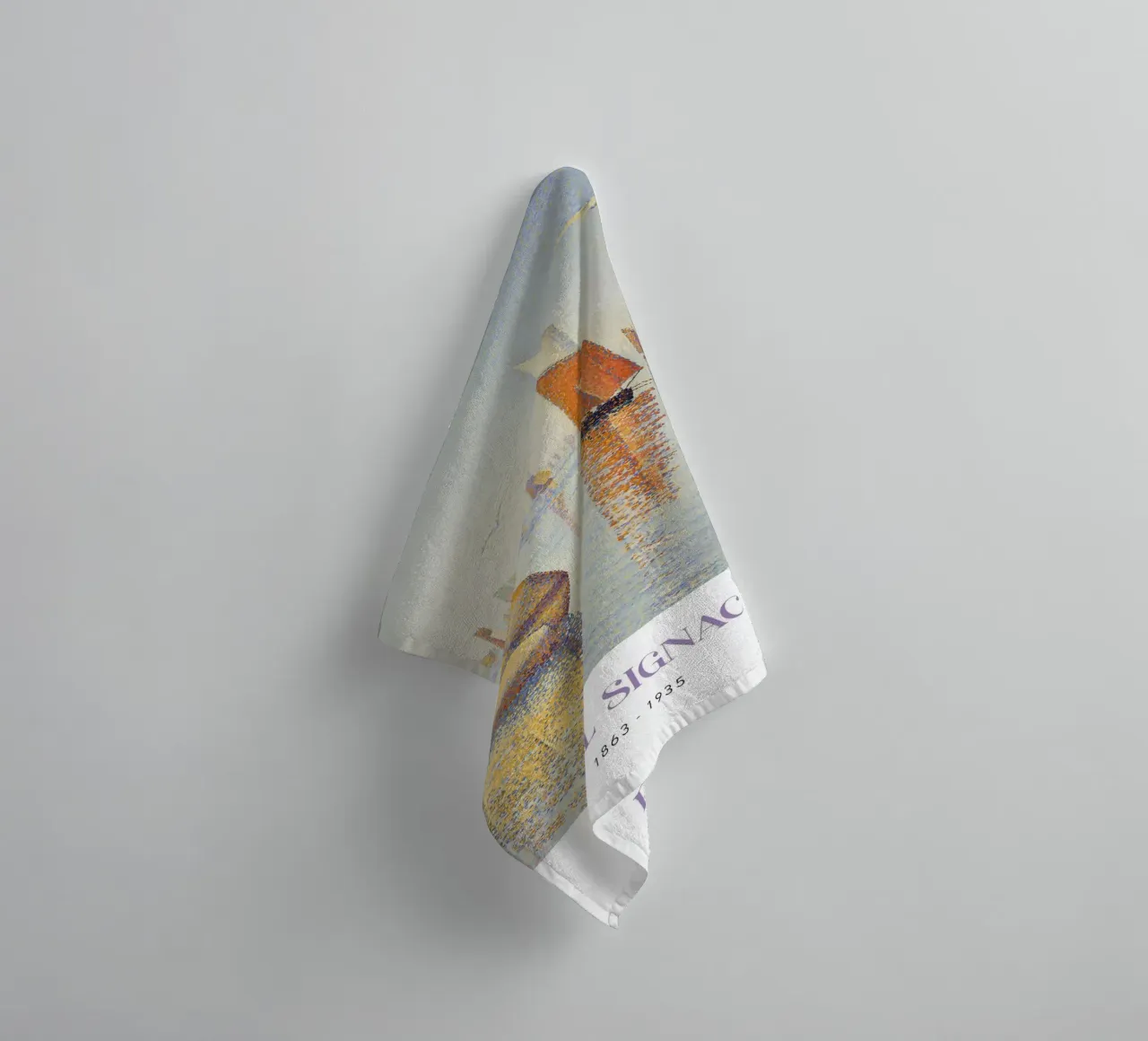 Signac Ochtendkalmte Pointillist Zeilboot Print badhanddoek van NorwesClub