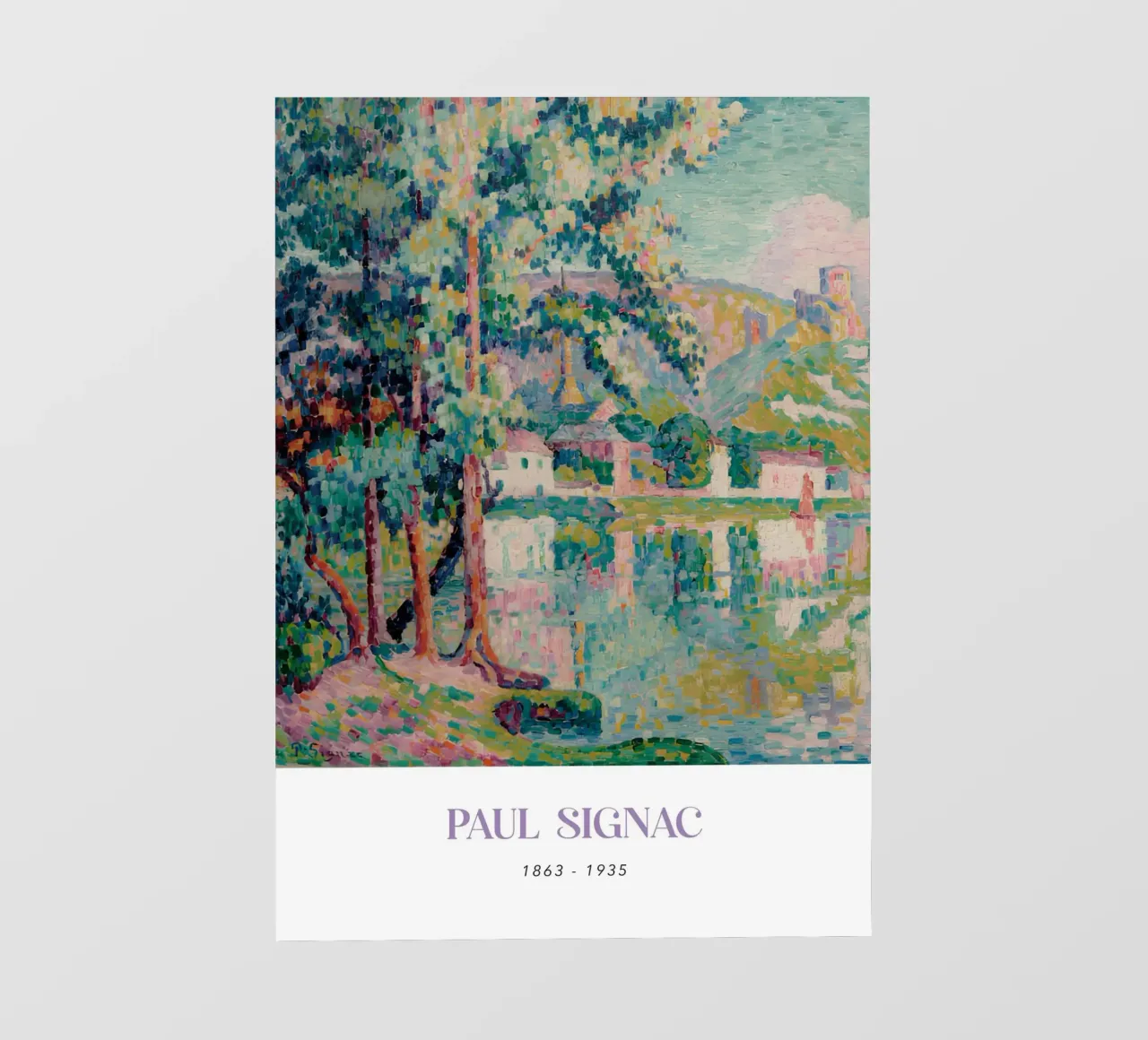 Signac Les Andelys Pointillist Rivierlandschap Print pvc-zeil van NorwesClub