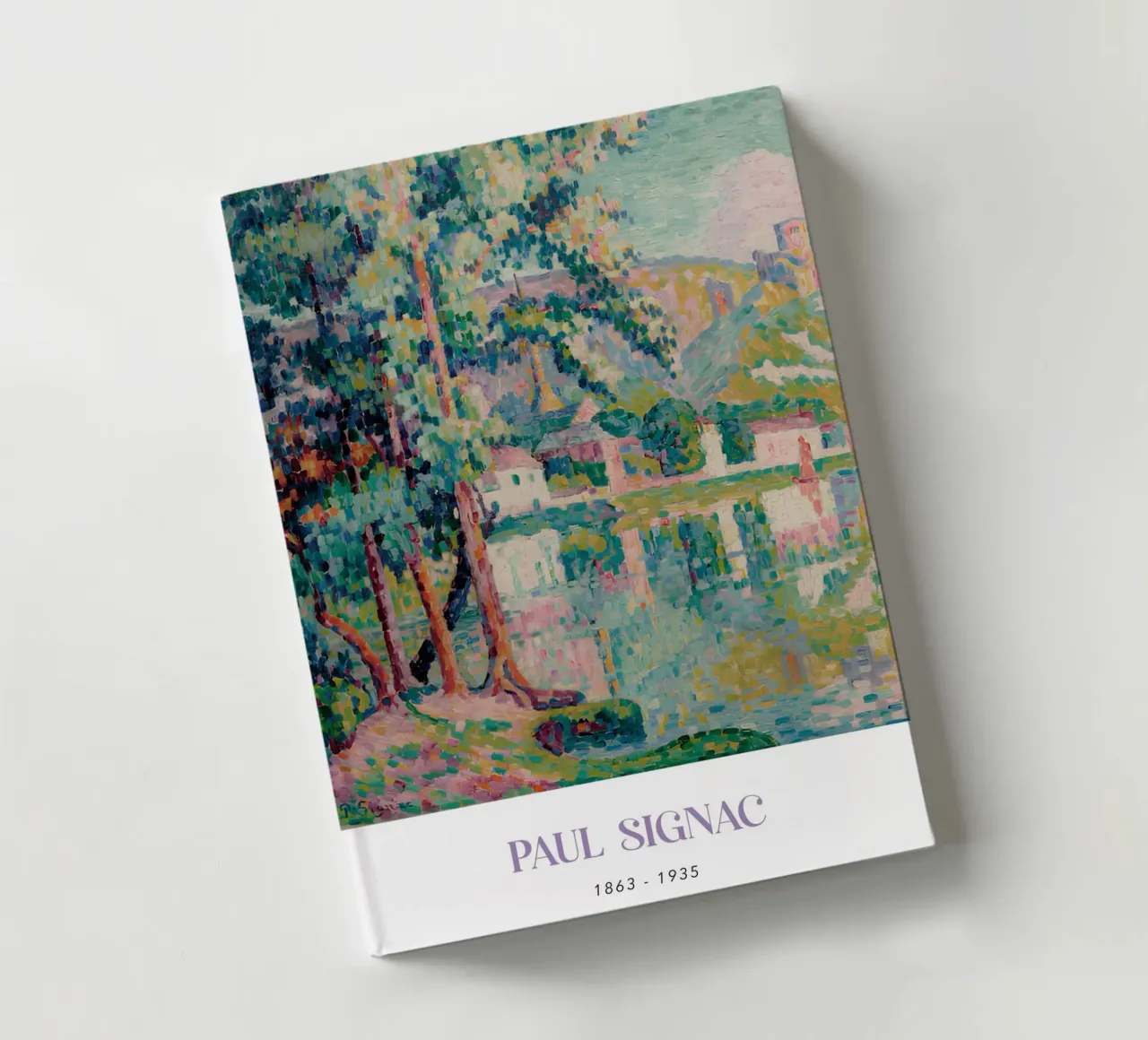 Signac Les Andelys Pointillist River Landscape Print notebook by NorwesClub