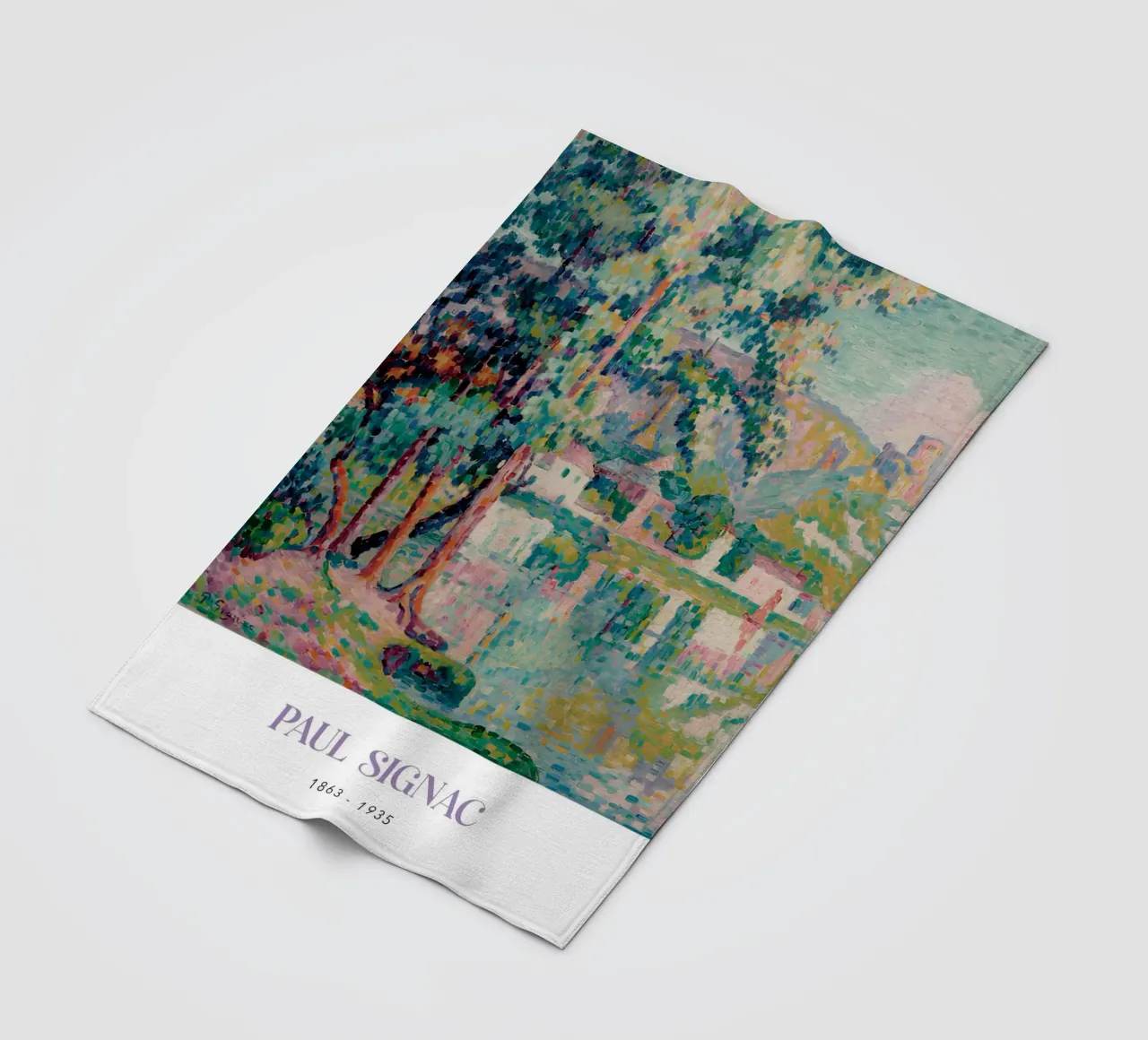 Signac Les Andelys Pointillist Rivierlandschap Print fleecedeken van NorwesClub