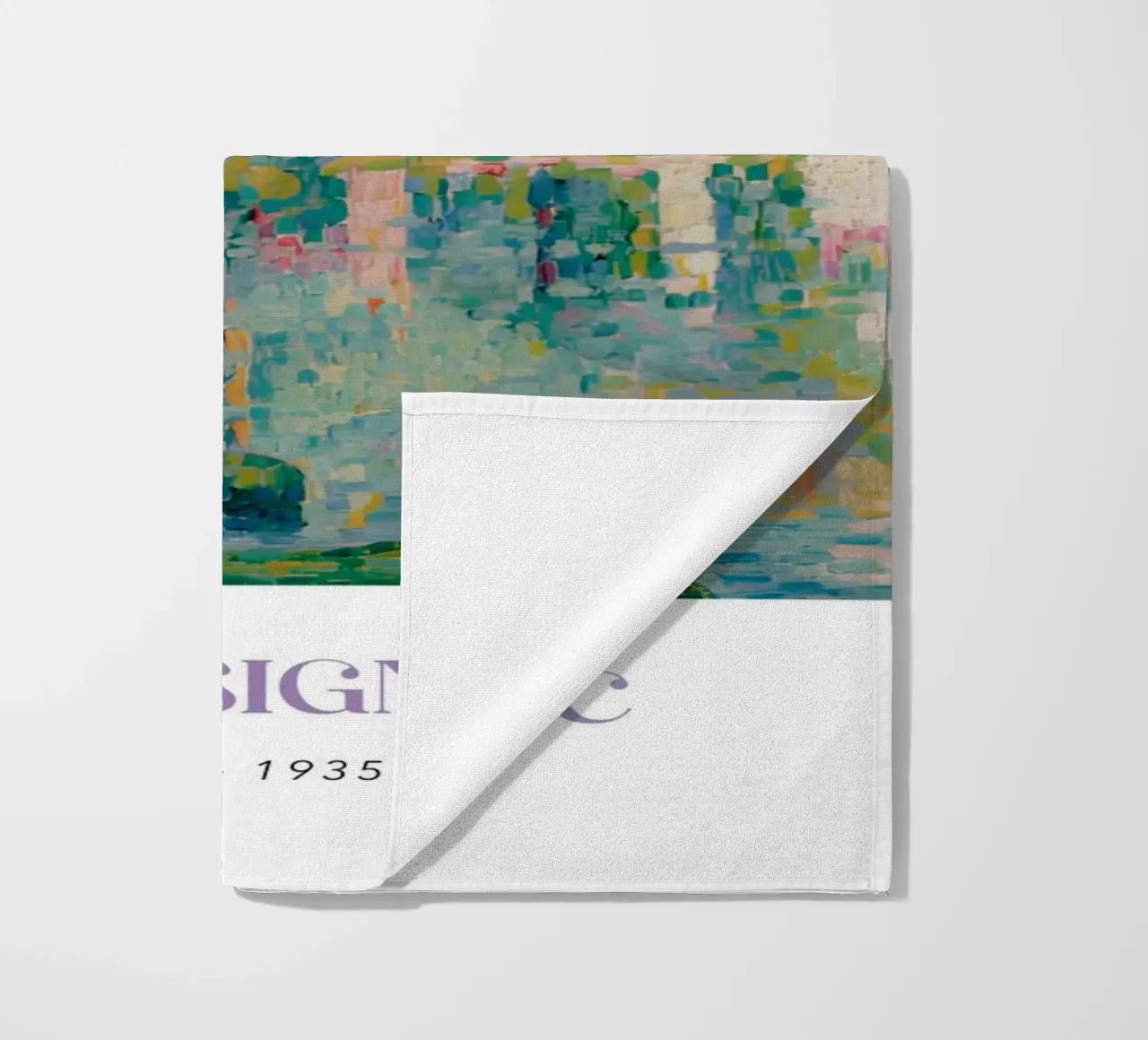 Signac Les Andelys Pointillist Rivierlandschap Print strandhanddoek van NorwesClub