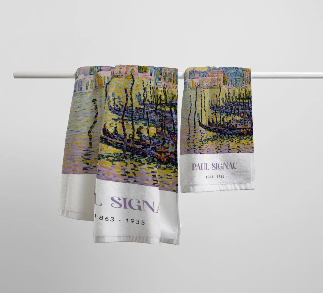 Signac Grand Canal Venice Pointillist Cityscape Print towel by NorwesClub