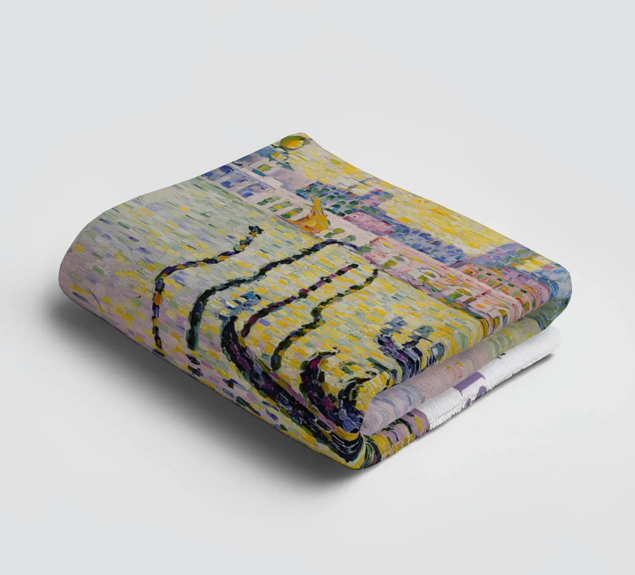 Signac Grand Canal Venice Pointillist Cityscape Print towel by NorwesClub