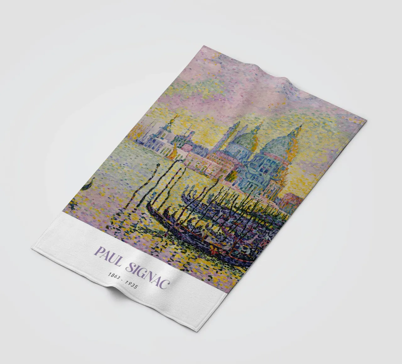 Signac Grand Canal Venice Pointillist Cityscape Print fleece blanket by NorwesClub