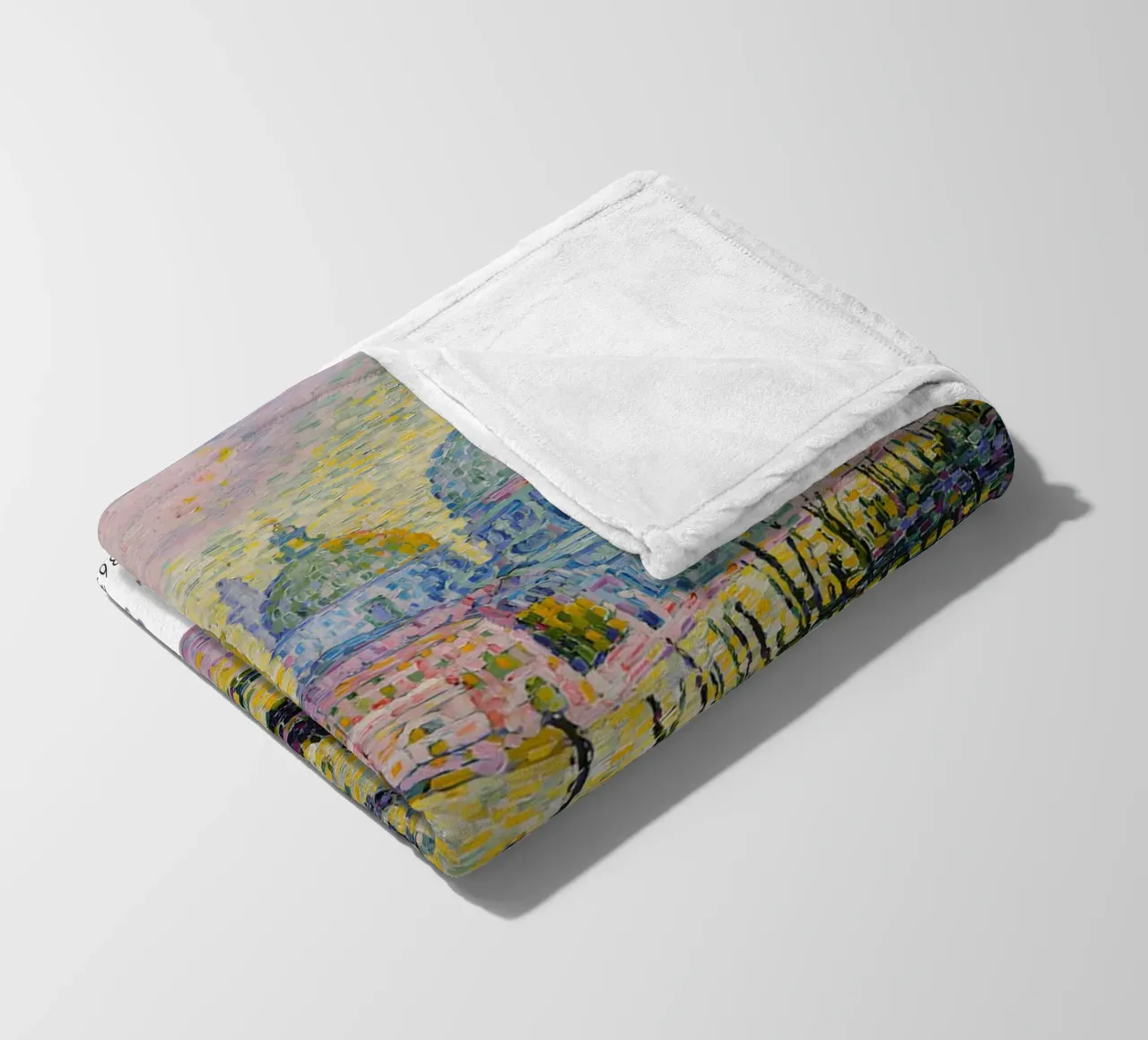 Signac Grand Canal Venice Pointillist Cityscape Print fleece blanket by NorwesClub