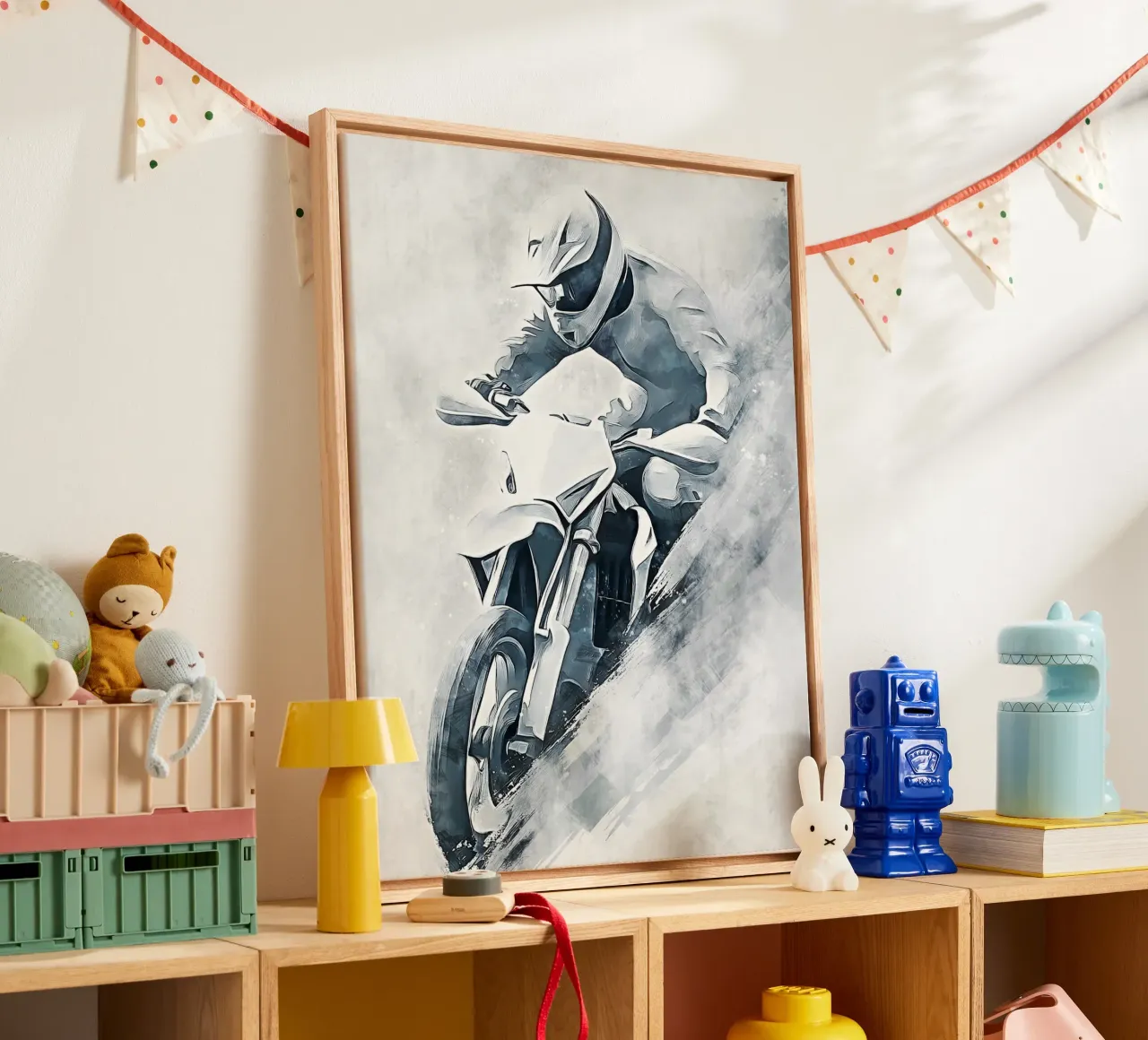 Motocross art A tela con Cornice a cassetta da Mateo