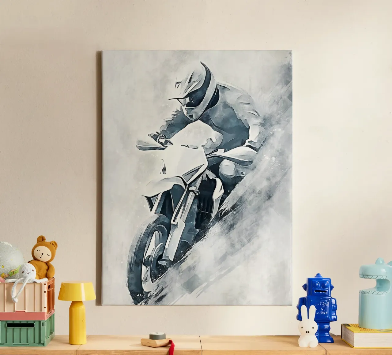 Motocross art A tela con Cornice a cassetta da Mateo