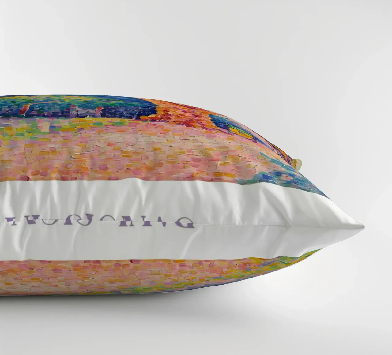 Signac Pine Tree St Tropez Pointillist Landscape Print decorative cushion by NorwesClub