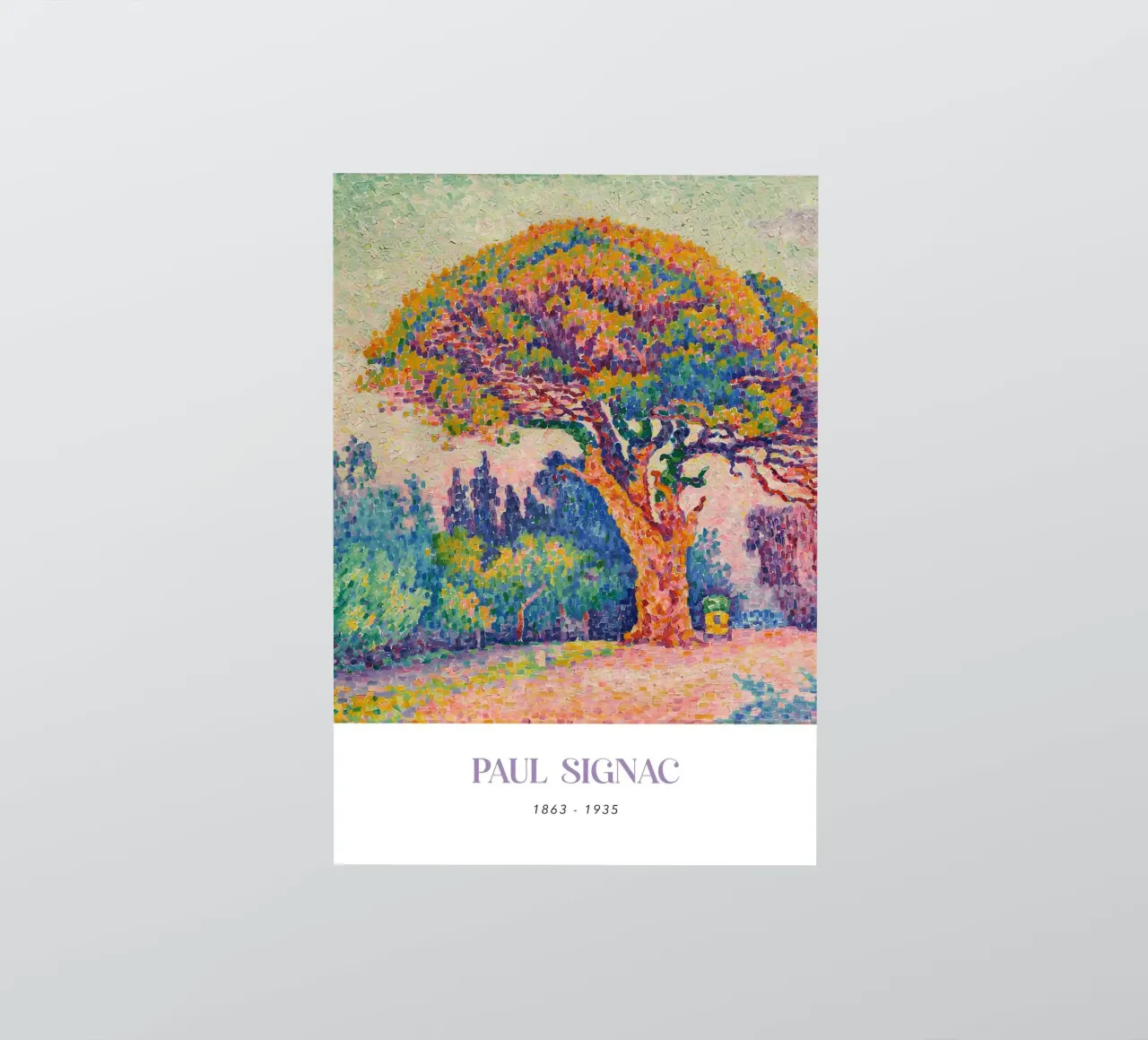 Signac Pine Tree St Tropez Pointillist Landscape Print autocollant de NorwesClub