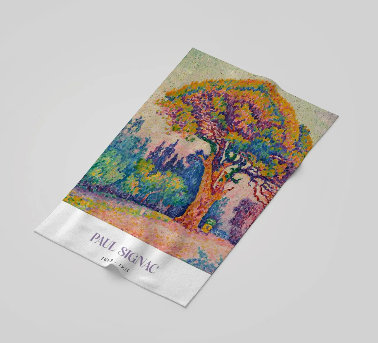 Signac Pine Tree St Tropez Pointillist Landscape Print beach towel by NorwesClub
