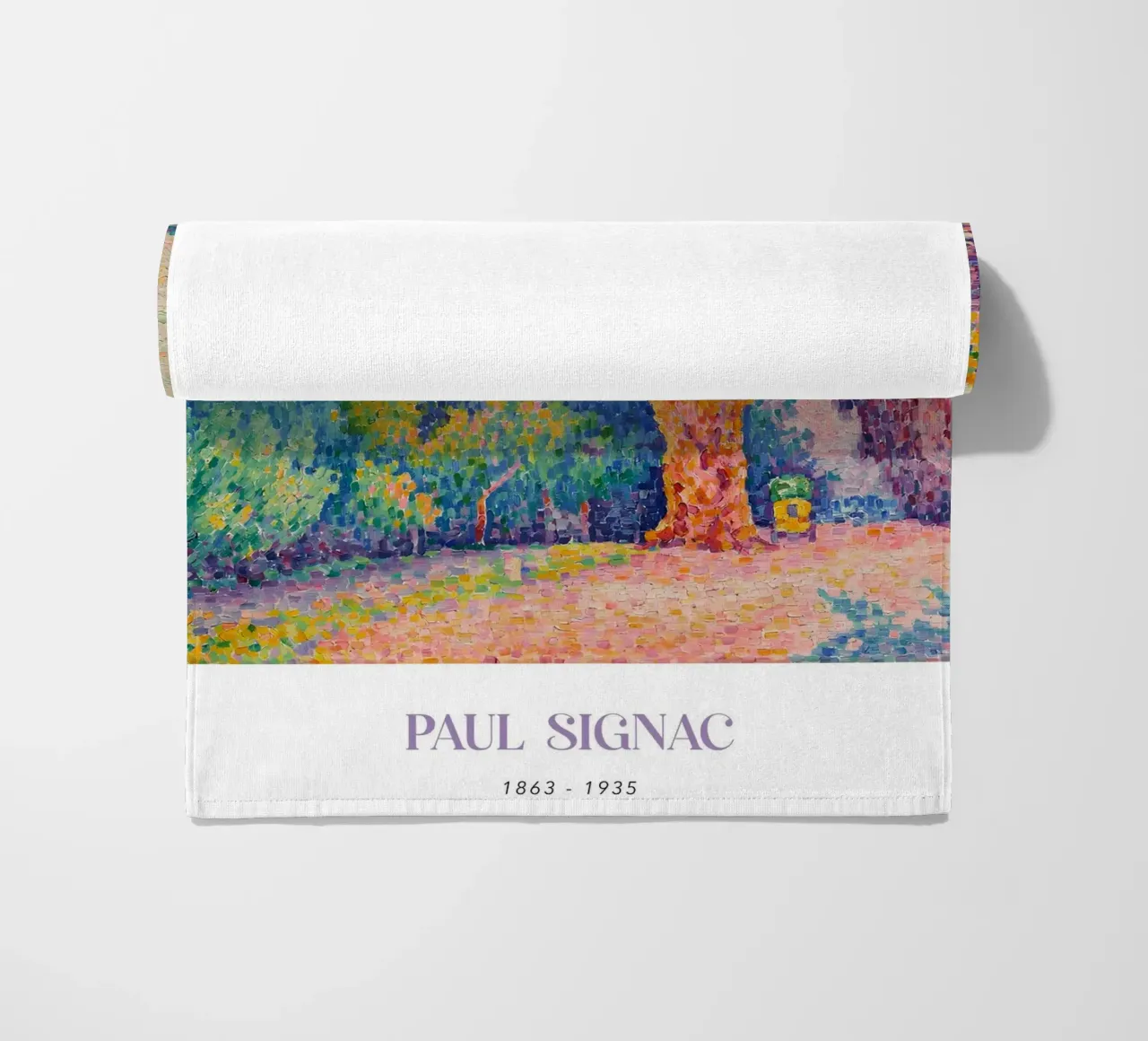 Signac Pine Tree St Tropez Pointillist Landscape Print beach towel by NorwesClub