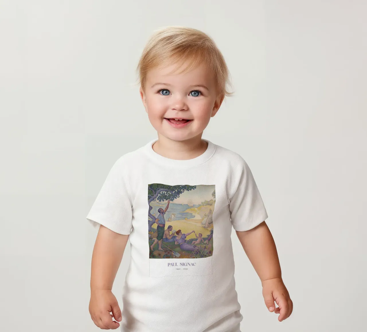 Signac Time of Harmony Pointillist Utopian Art Print baby t-shirt by NorwesClub