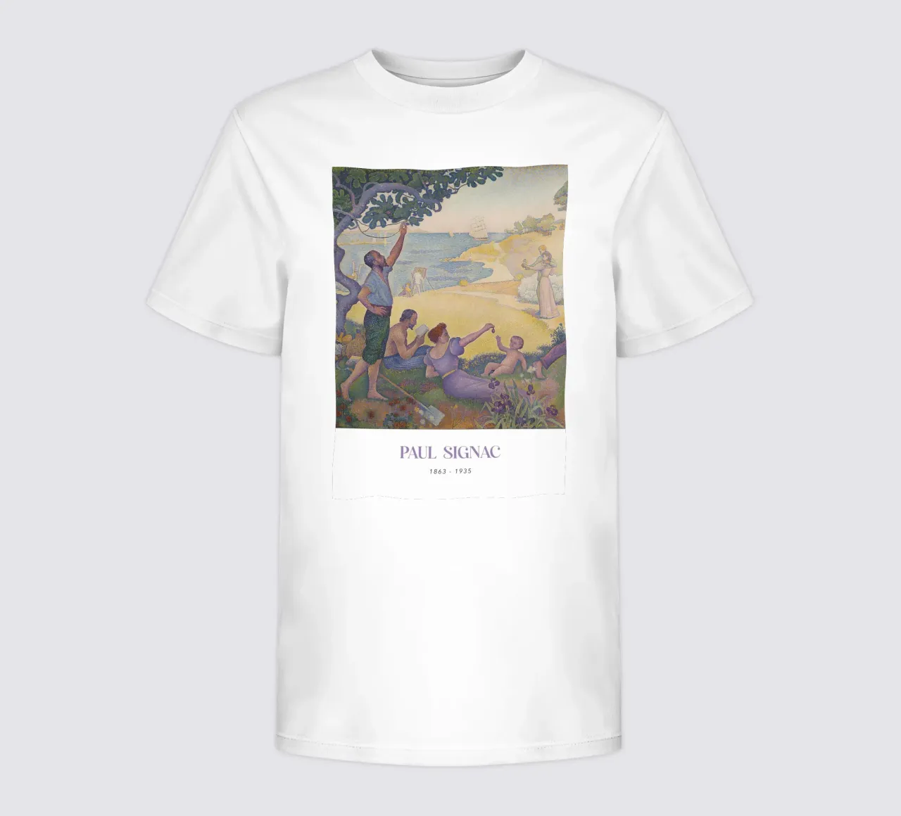 Signac Time of Harmony Pointillist Utopian Art Print kids t-shirt by NorwesClub