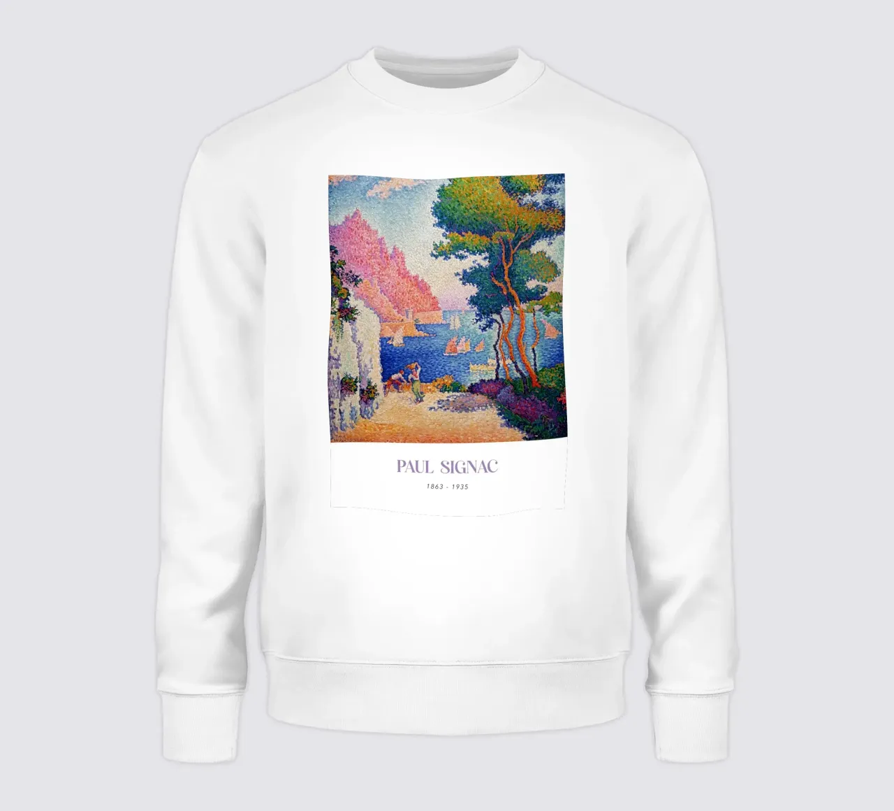 Signac Capo di Noli Pointillist Coastal Art Print felpa da NorwesClub